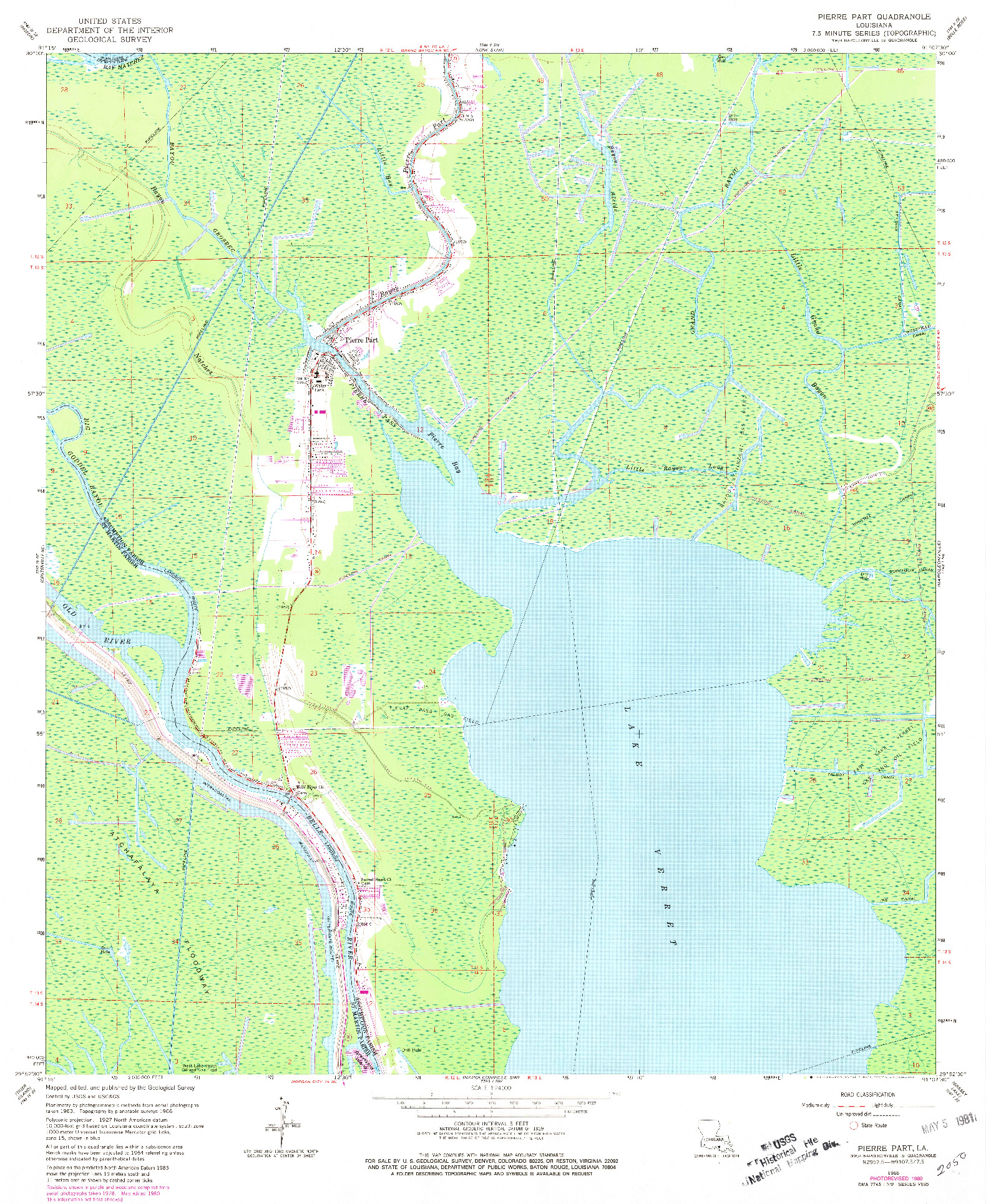 USGS 1:24000-SCALE QUADRANGLE FOR PIERRE PART, LA 1966