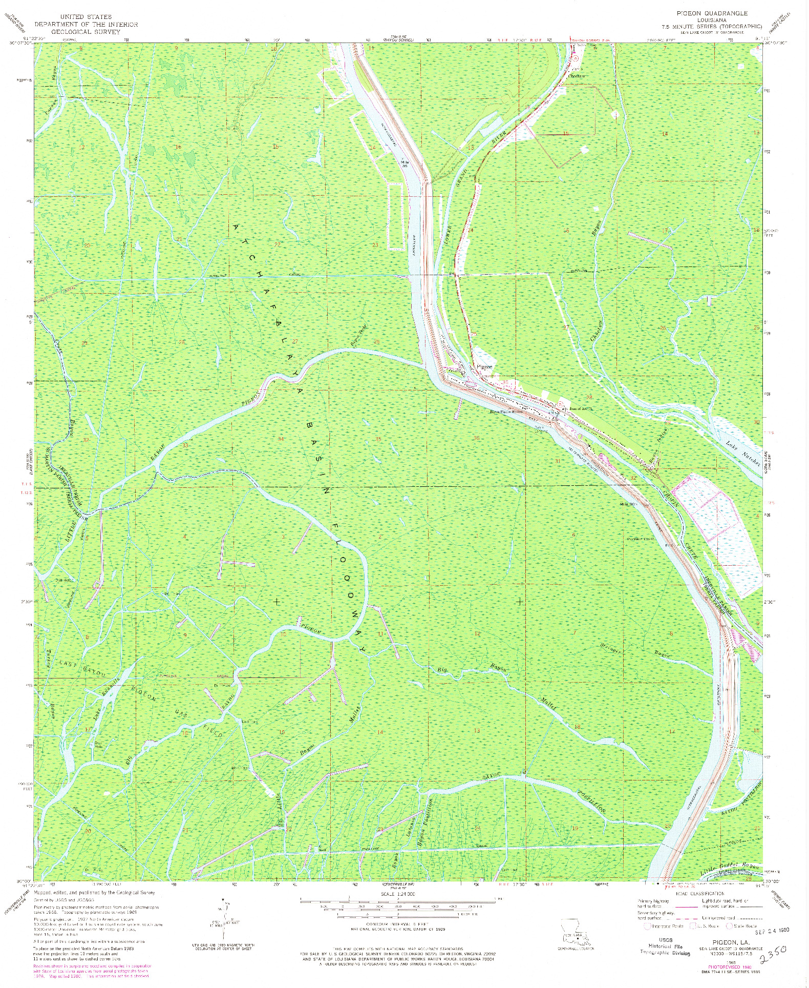 USGS 1:24000-SCALE QUADRANGLE FOR PIGEON, LA 1969