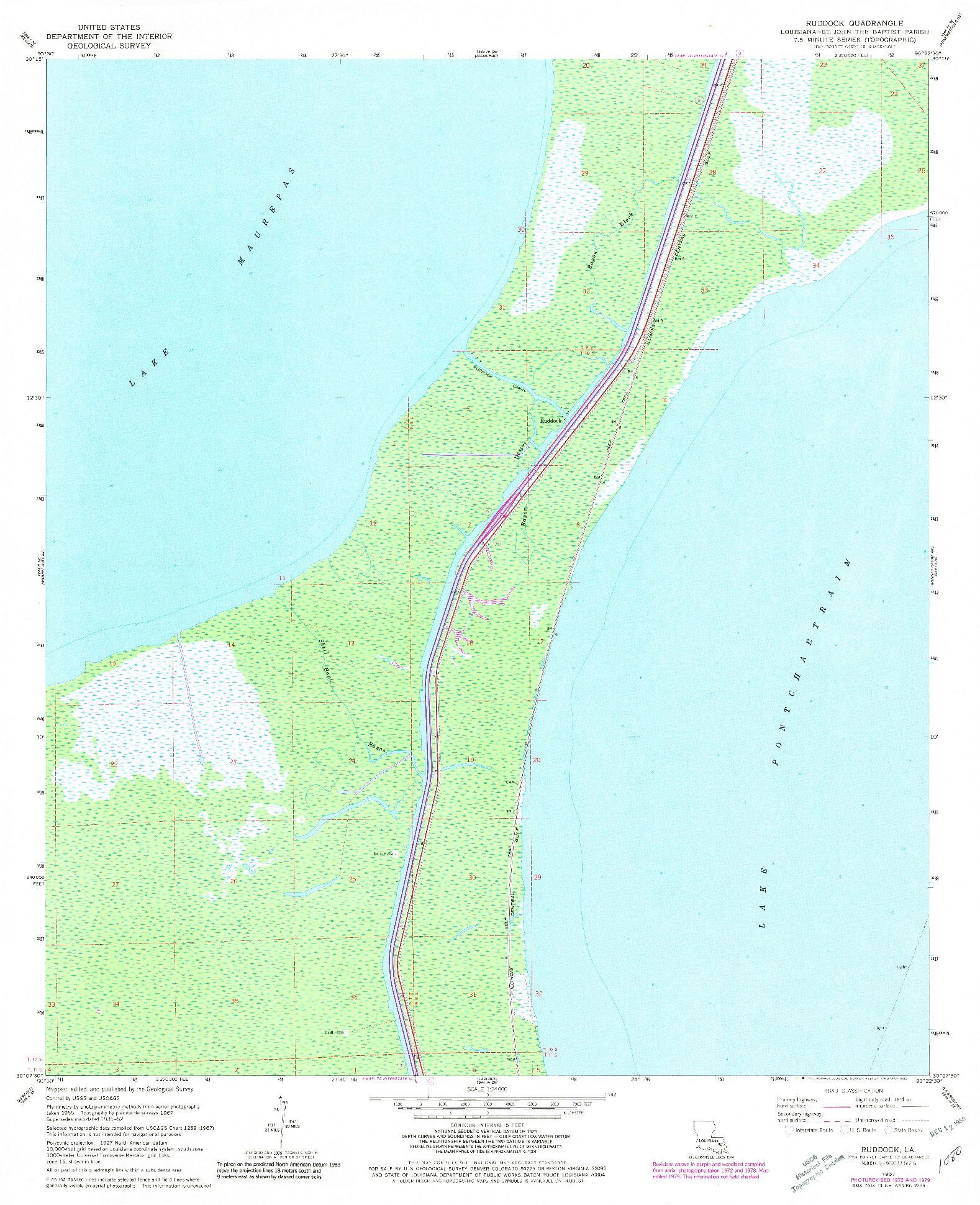 USGS 1:24000-SCALE QUADRANGLE FOR RUDDOCK, LA 1967