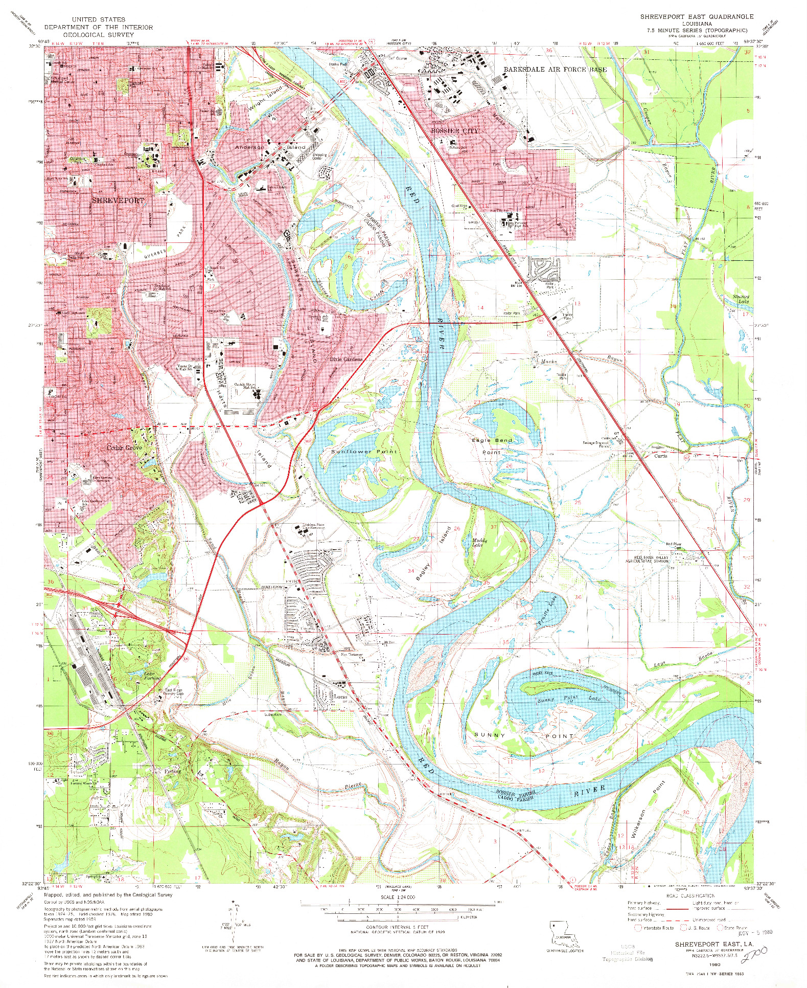 USGS 1:24000-SCALE QUADRANGLE FOR SHREVEPORT EAST, LA 1980