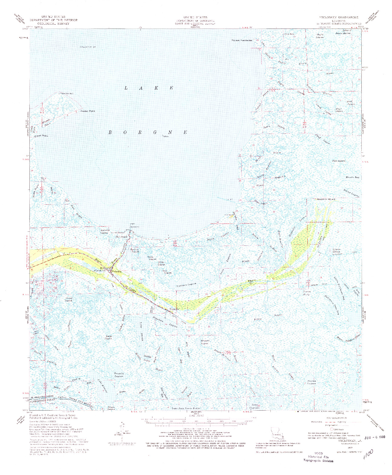 USGS 1:62500-SCALE QUADRANGLE FOR YSCLOSKEY, LA 1957