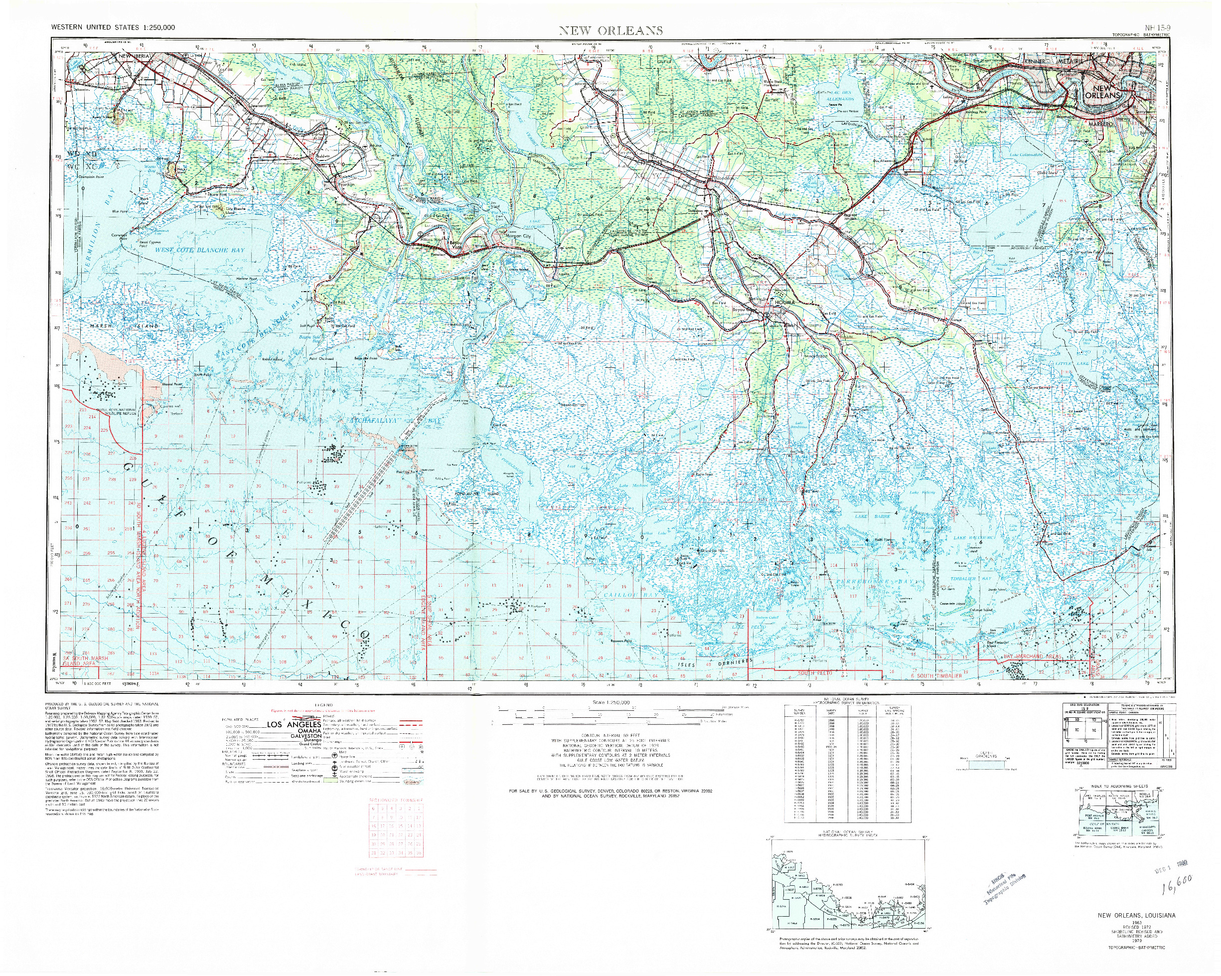 USGS 1:250000-SCALE QUADRANGLE FOR NEW ORLEANS, LA 1963