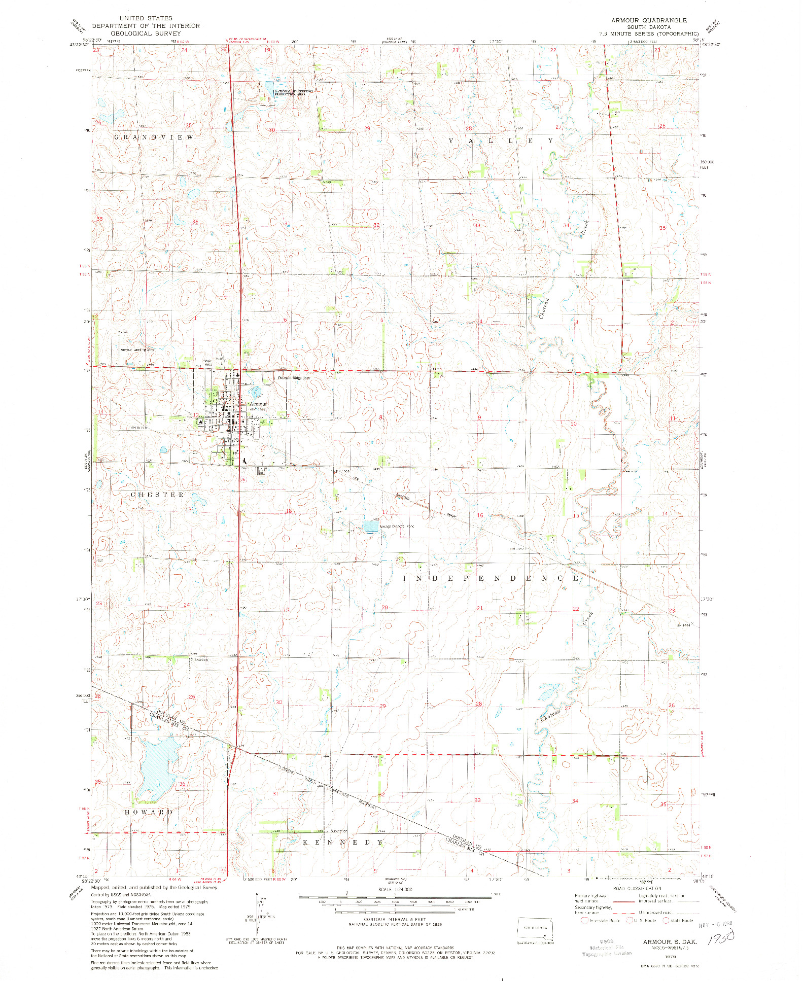 USGS 1:24000-SCALE QUADRANGLE FOR ARMOUR, SD 1979