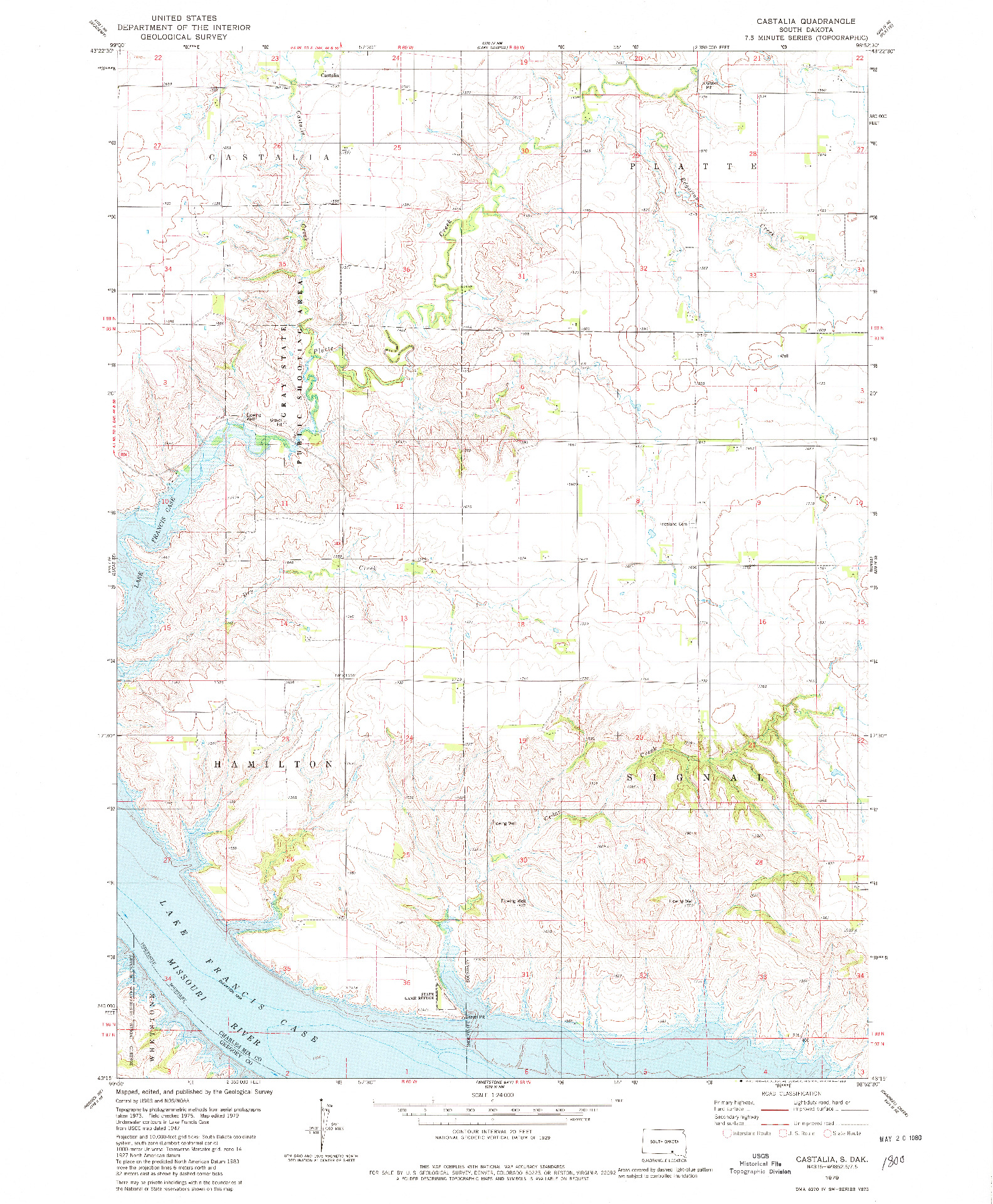 USGS 1:24000-SCALE QUADRANGLE FOR CASTALIA, SD 1979