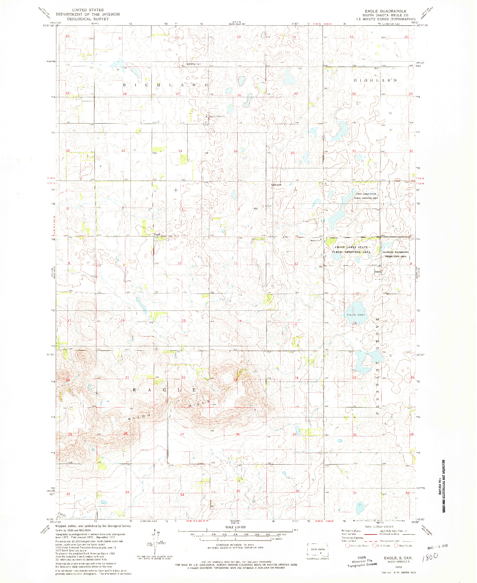 USGS 1:24000-SCALE QUADRANGLE FOR EAGLE, SD 1979