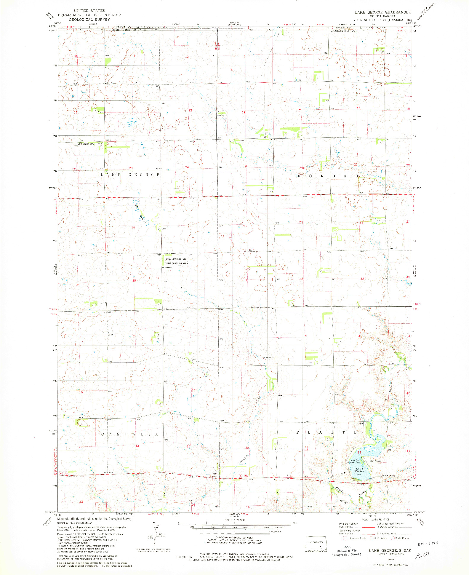 USGS 1:24000-SCALE QUADRANGLE FOR LAKE GEORGE, SD 1979