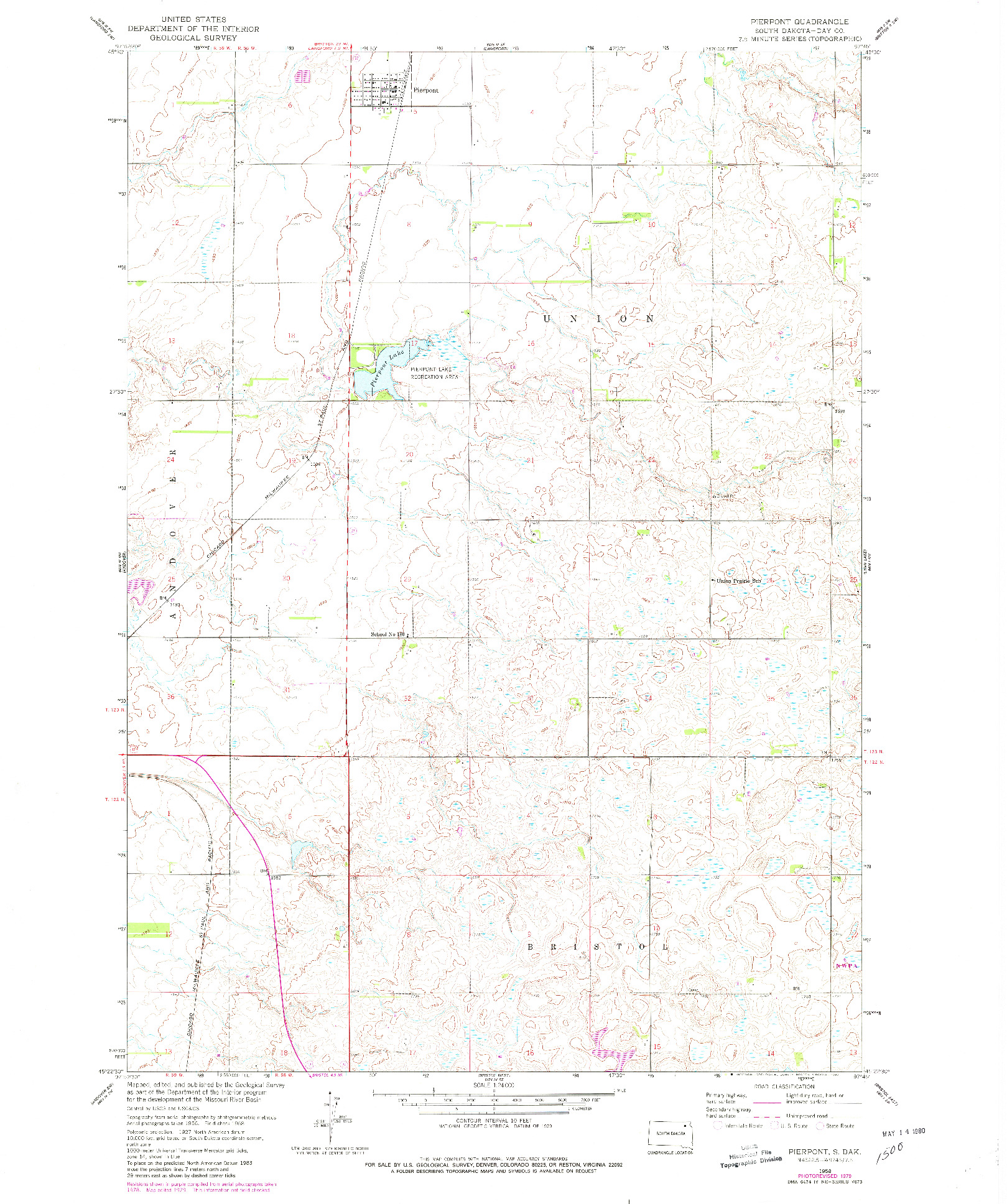 USGS 1:24000-SCALE QUADRANGLE FOR PIEDMONT, SD 1958