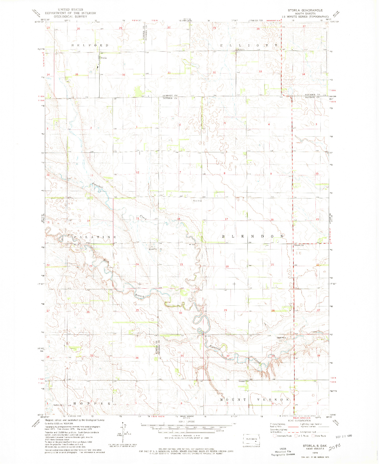 USGS 1:24000-SCALE QUADRANGLE FOR STORLA, SD 1979
