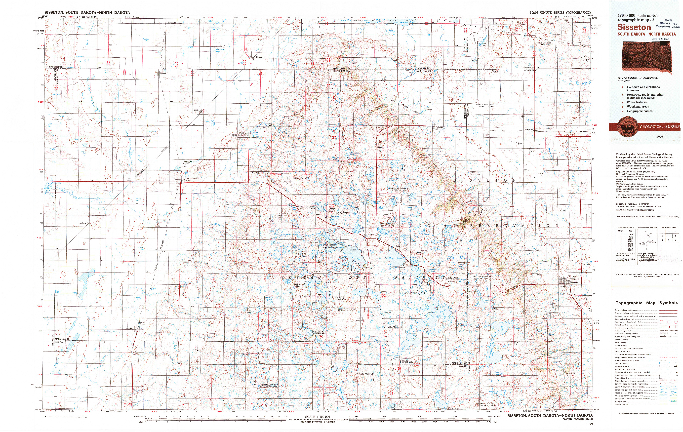 USGS 1:100000-SCALE QUADRANGLE FOR SISSETON, SD 1979