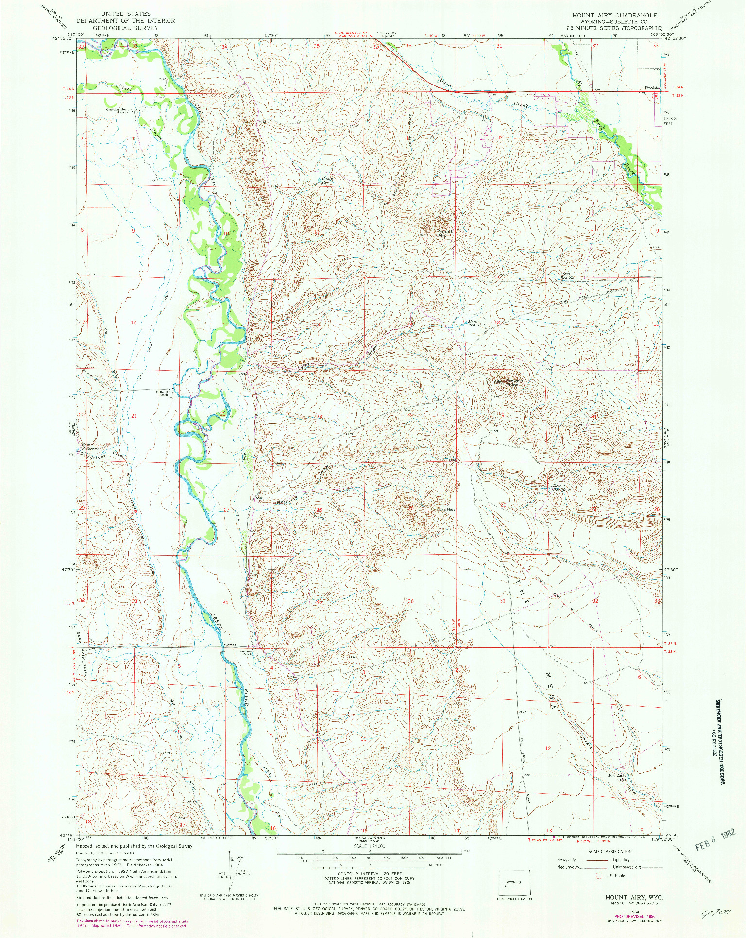 USGS 1:24000-SCALE QUADRANGLE FOR MOUNT AIRY, WY 1964