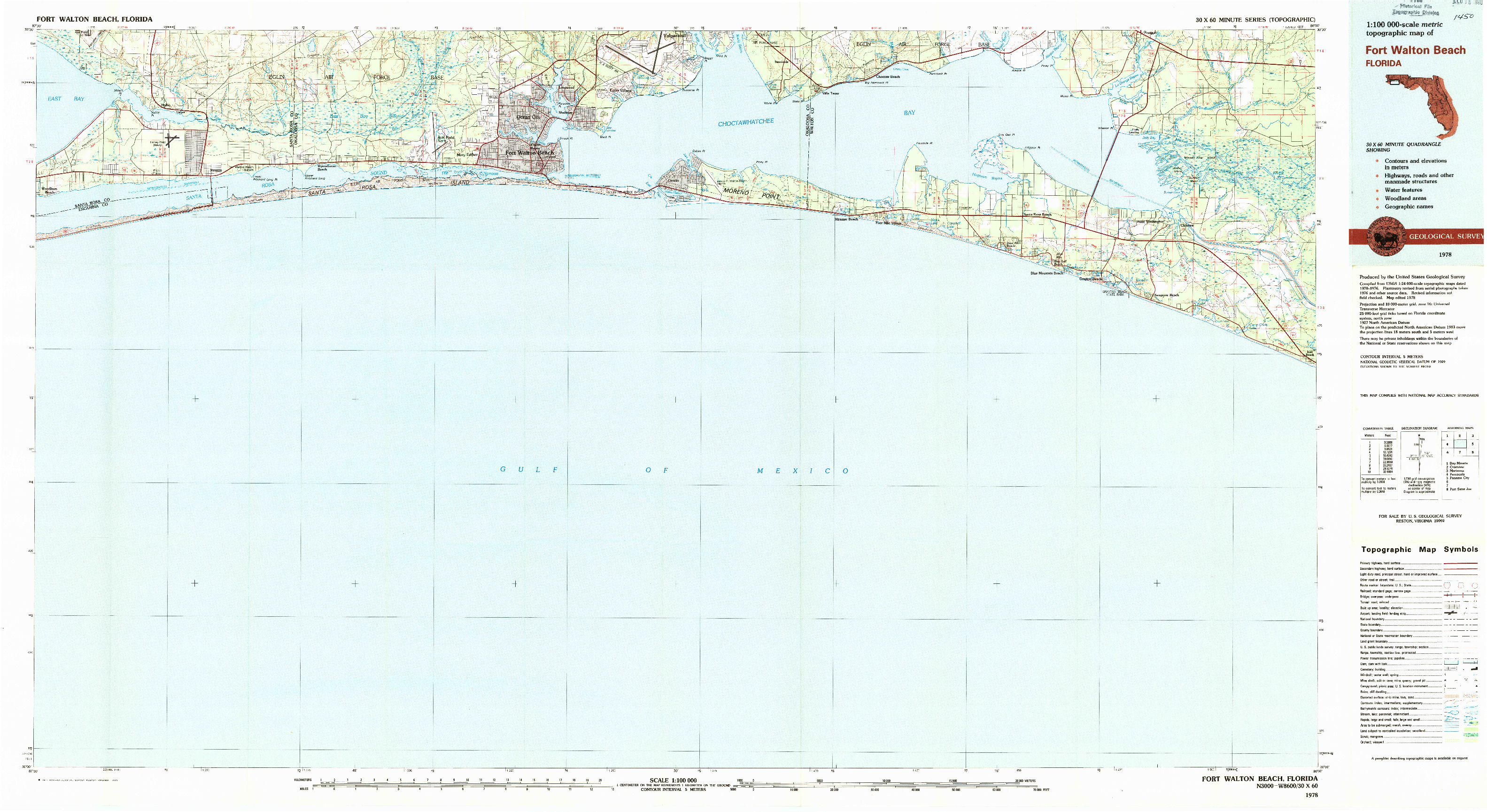 USGS 1:100000-SCALE QUADRANGLE FOR FORT WALTON BEACH, FL 1978