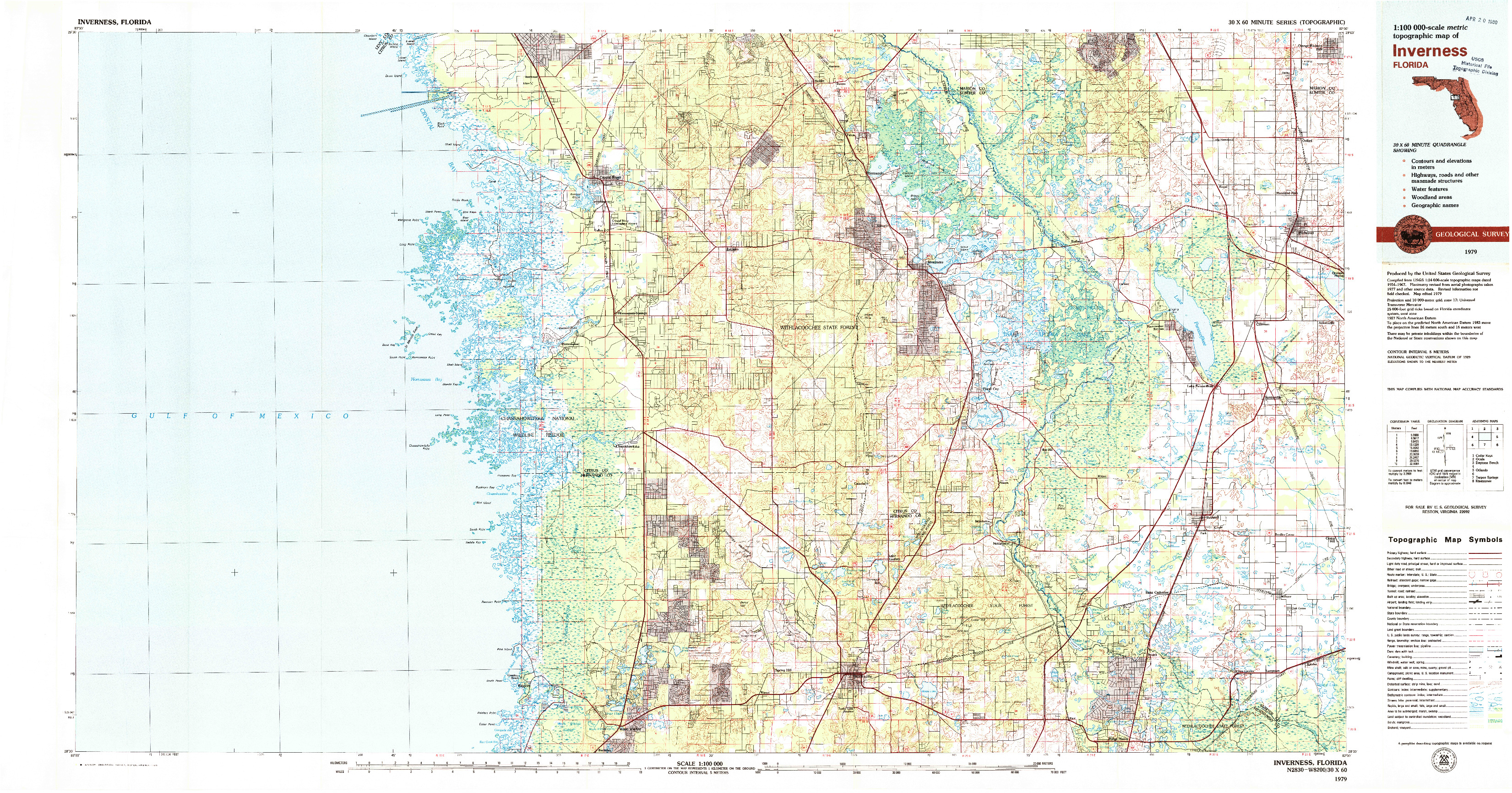 USGS 1:100000-SCALE QUADRANGLE FOR INVERNESS, FL 1979
