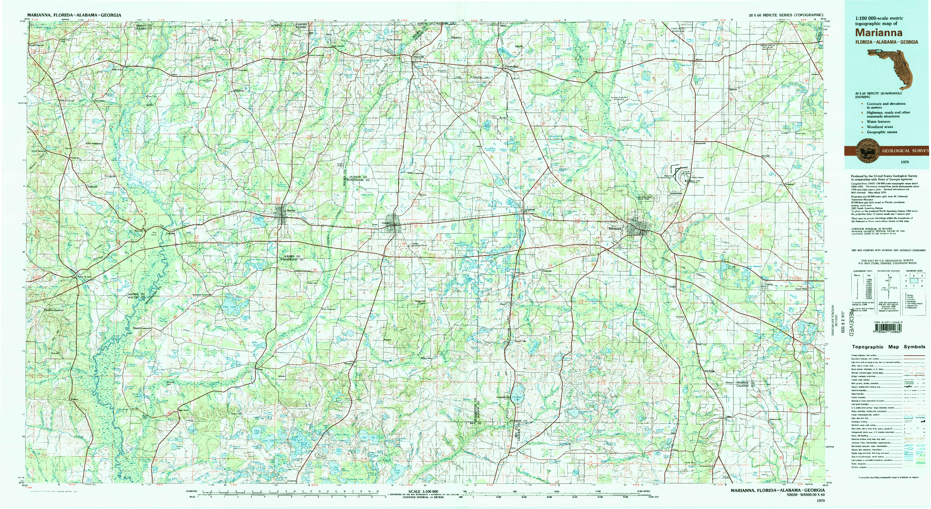 USGS 1:100000-SCALE QUADRANGLE FOR MARIANNA, FL 1979