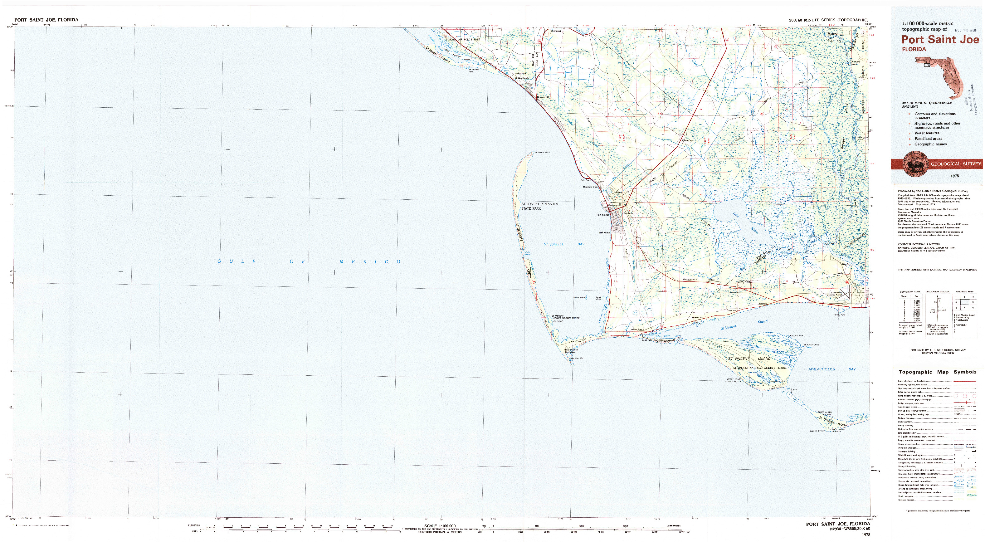 USGS 1:100000-SCALE QUADRANGLE FOR PORT SAINT JOE, FL 1978