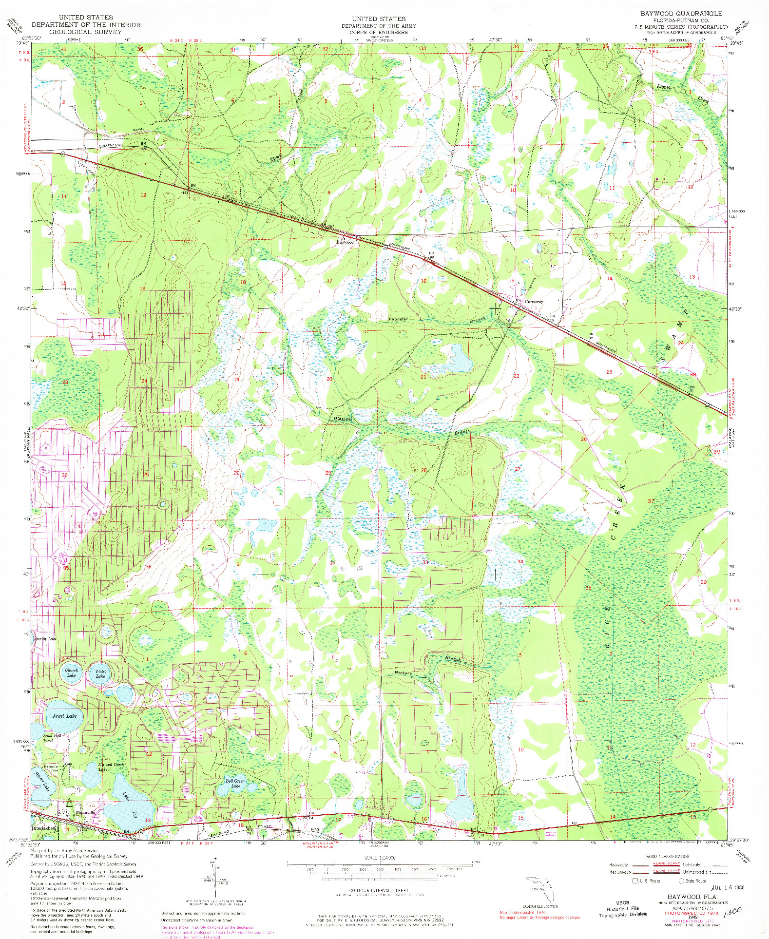 USGS 1:24000-SCALE QUADRANGLE FOR BAYWOOD, FL 1949