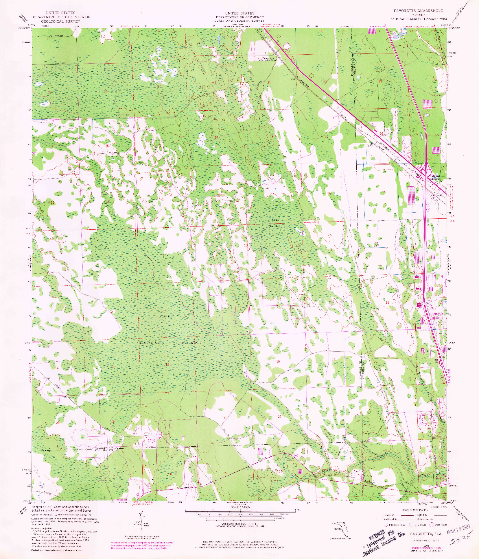 USGS 1:24000-SCALE QUADRANGLE FOR FAVORETTA, FL 1956