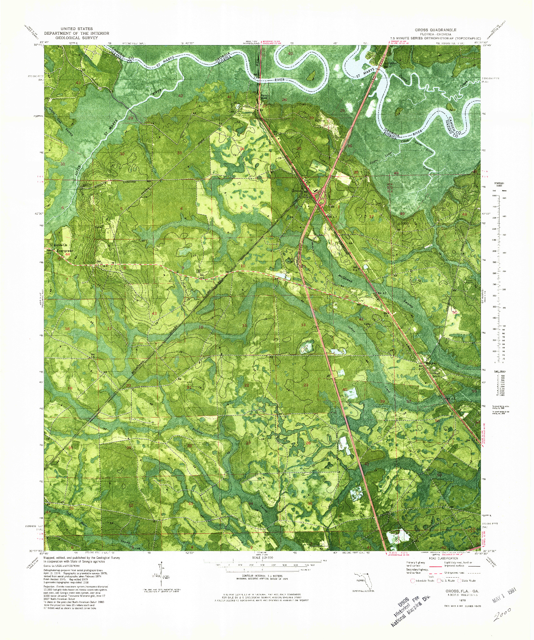 USGS 1:24000-SCALE QUADRANGLE FOR GROSS, FL 1979