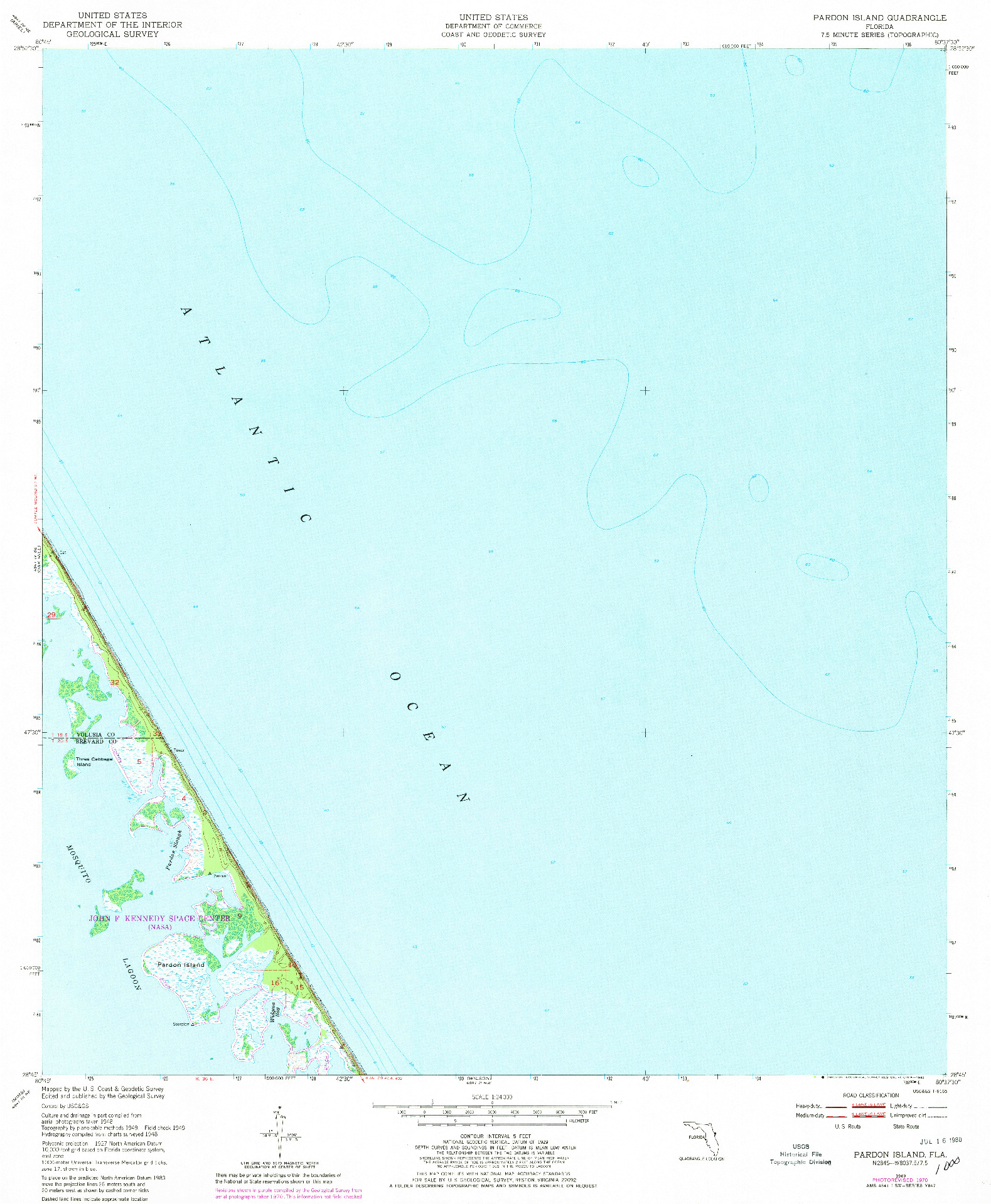 USGS 1:24000-SCALE QUADRANGLE FOR PARDON ISLAND, FL 1949