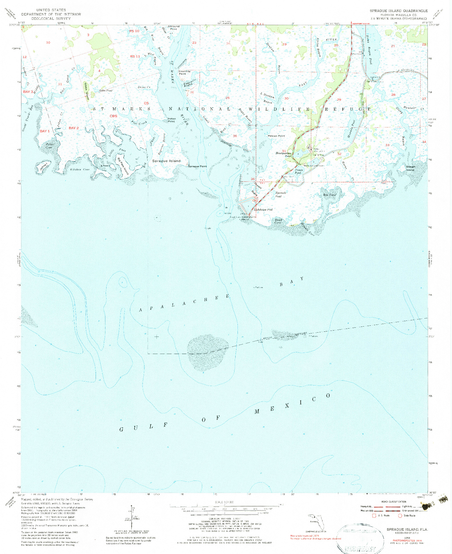 USGS 1:24000-SCALE QUADRANGLE FOR SPRAGUE ISLAND, FL 1954