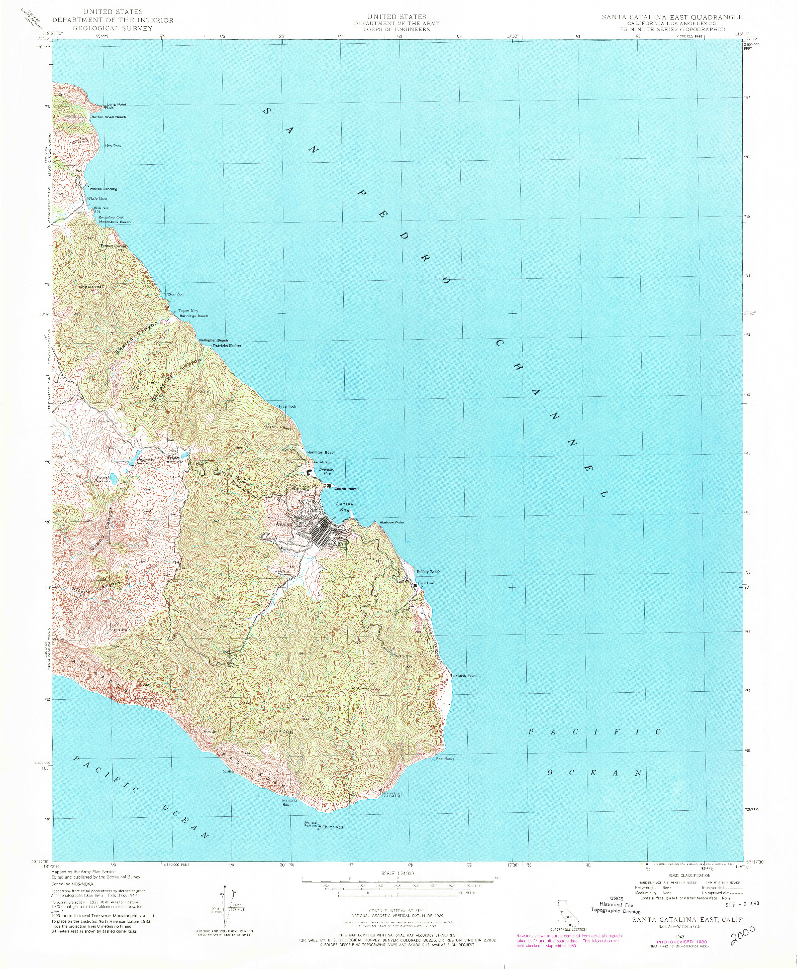 USGS 1:24000-SCALE QUADRANGLE FOR SANTA CATALINA EAST, CA 1943