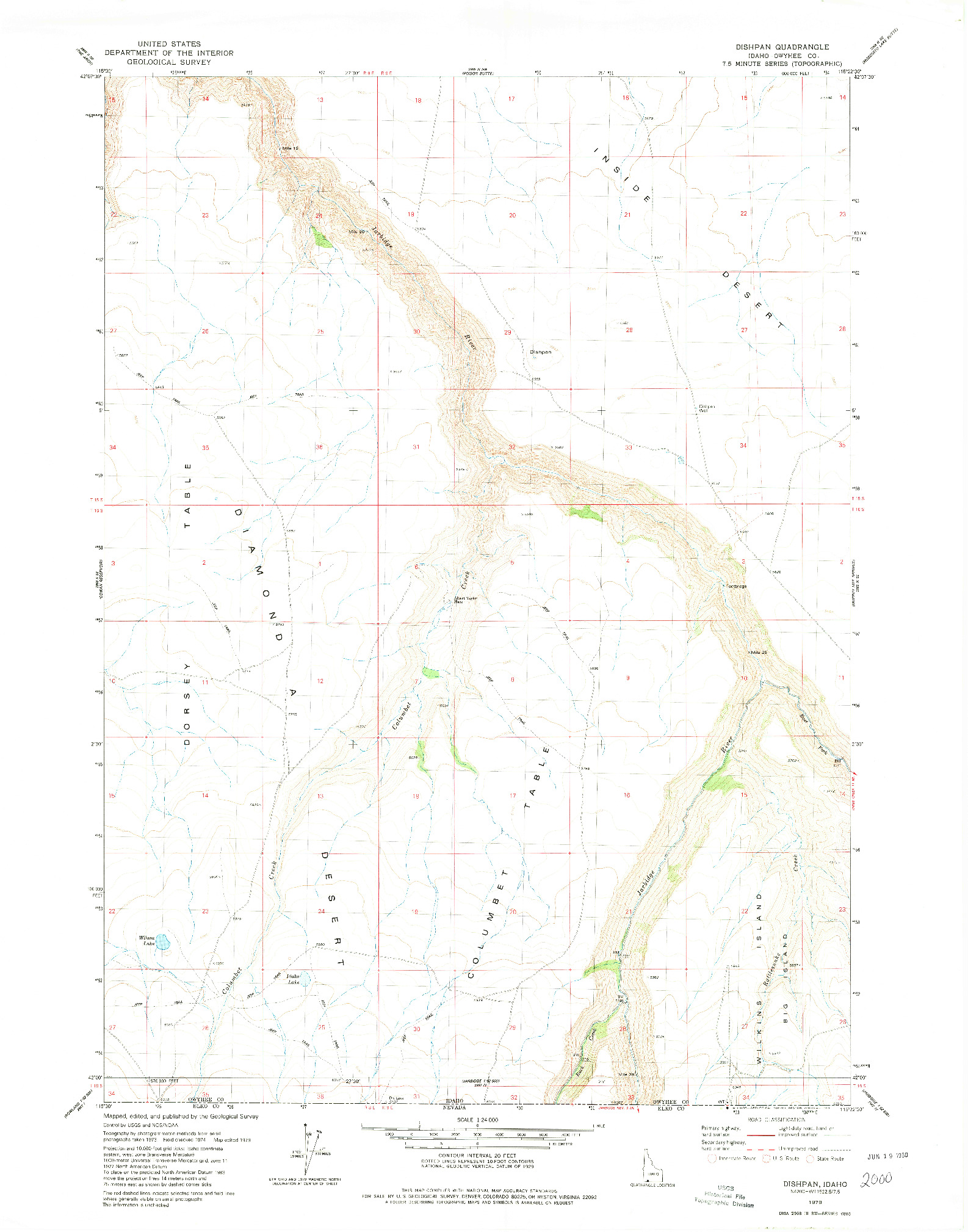 USGS 1:24000-SCALE QUADRANGLE FOR DISHPAN, ID 1979