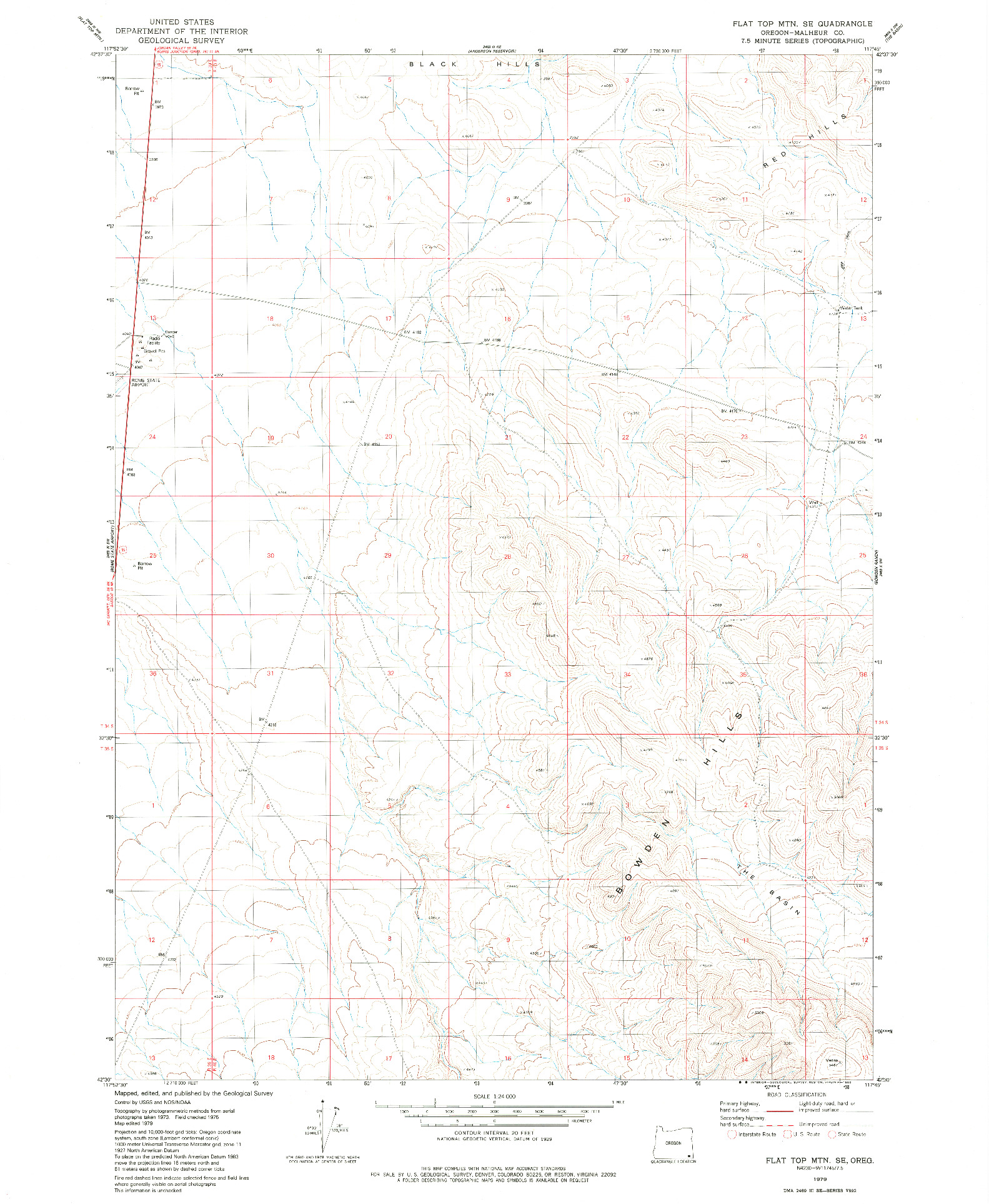 USGS 1:24000-SCALE QUADRANGLE FOR FLAT TOP MTN SE, OR 1979