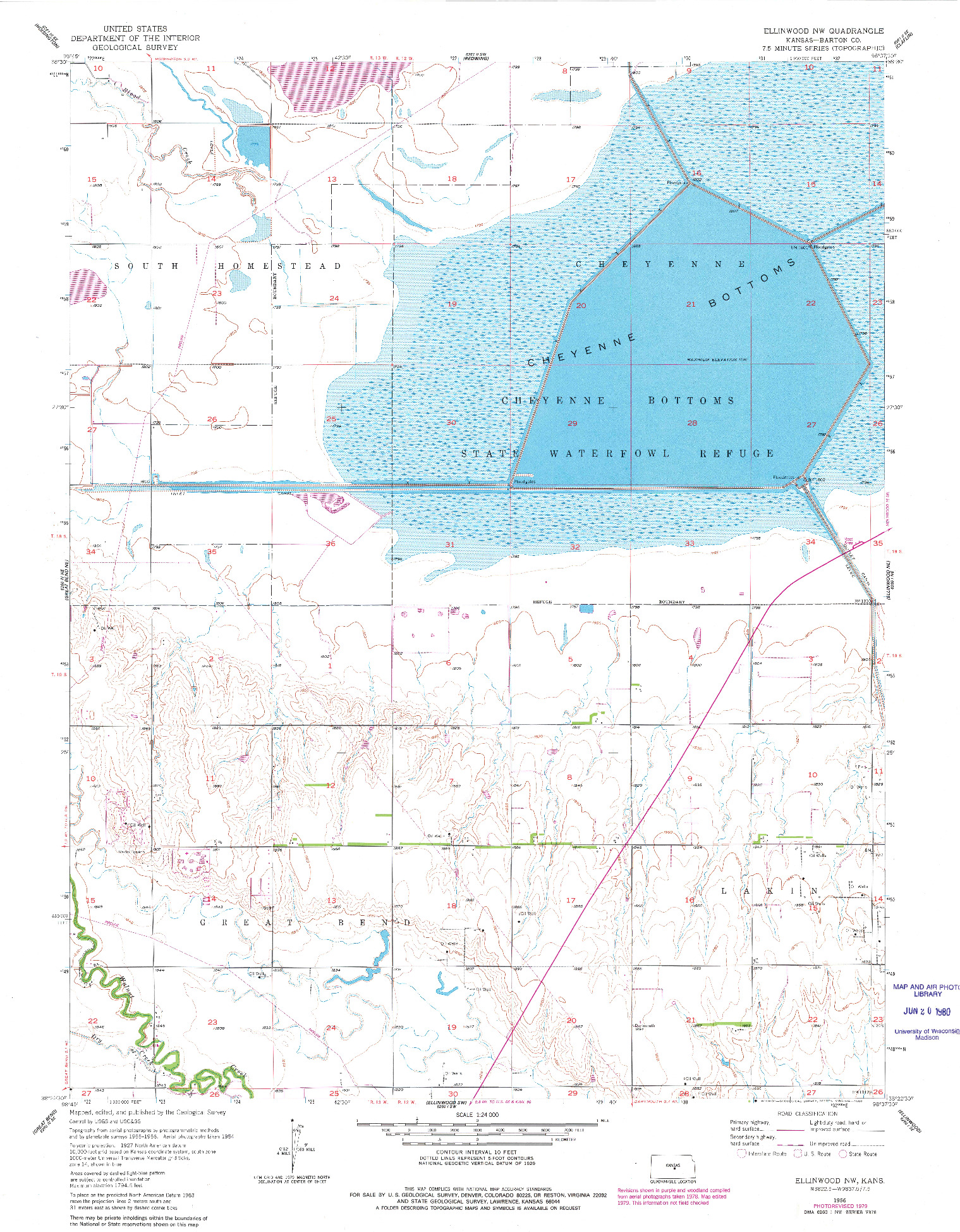 USGS 1:24000-SCALE QUADRANGLE FOR ELLINWOOD NW, KS 1956