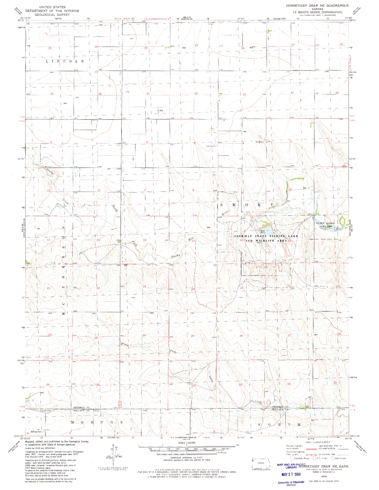USGS 1:24000-SCALE QUADRANGLE FOR HORSETHIEF DRAW NE, KS 1979