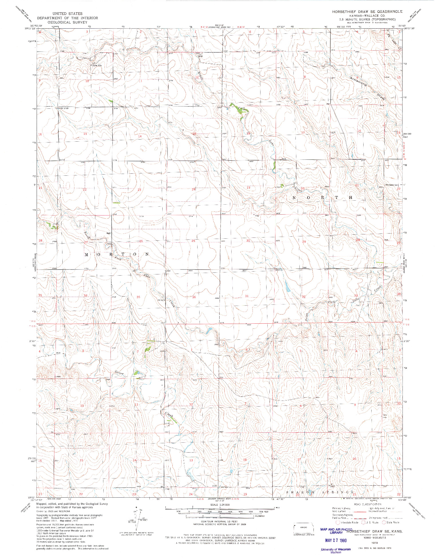 USGS 1:24000-SCALE QUADRANGLE FOR HORSETHIEF DRAW SE, KS 1979