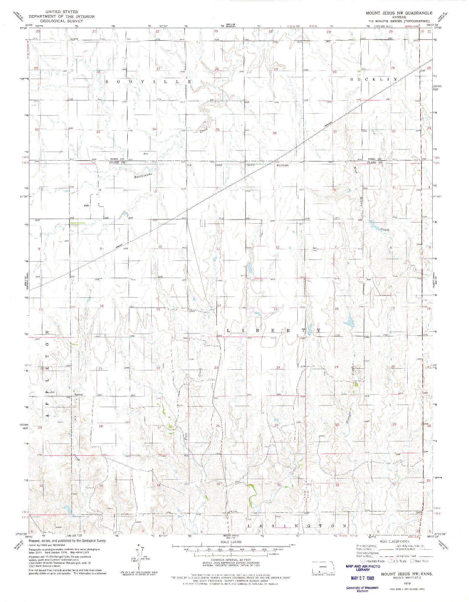 USGS 1:24000-SCALE QUADRANGLE FOR MOUNT JESUS NW, KS 1979