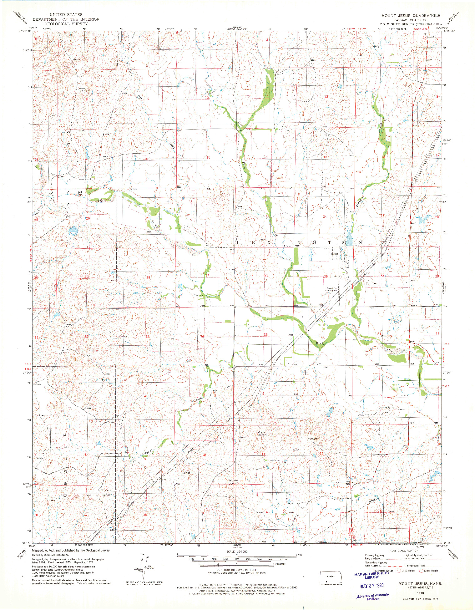 USGS 1:24000-SCALE QUADRANGLE FOR MOUNT JESUS, KS 1979