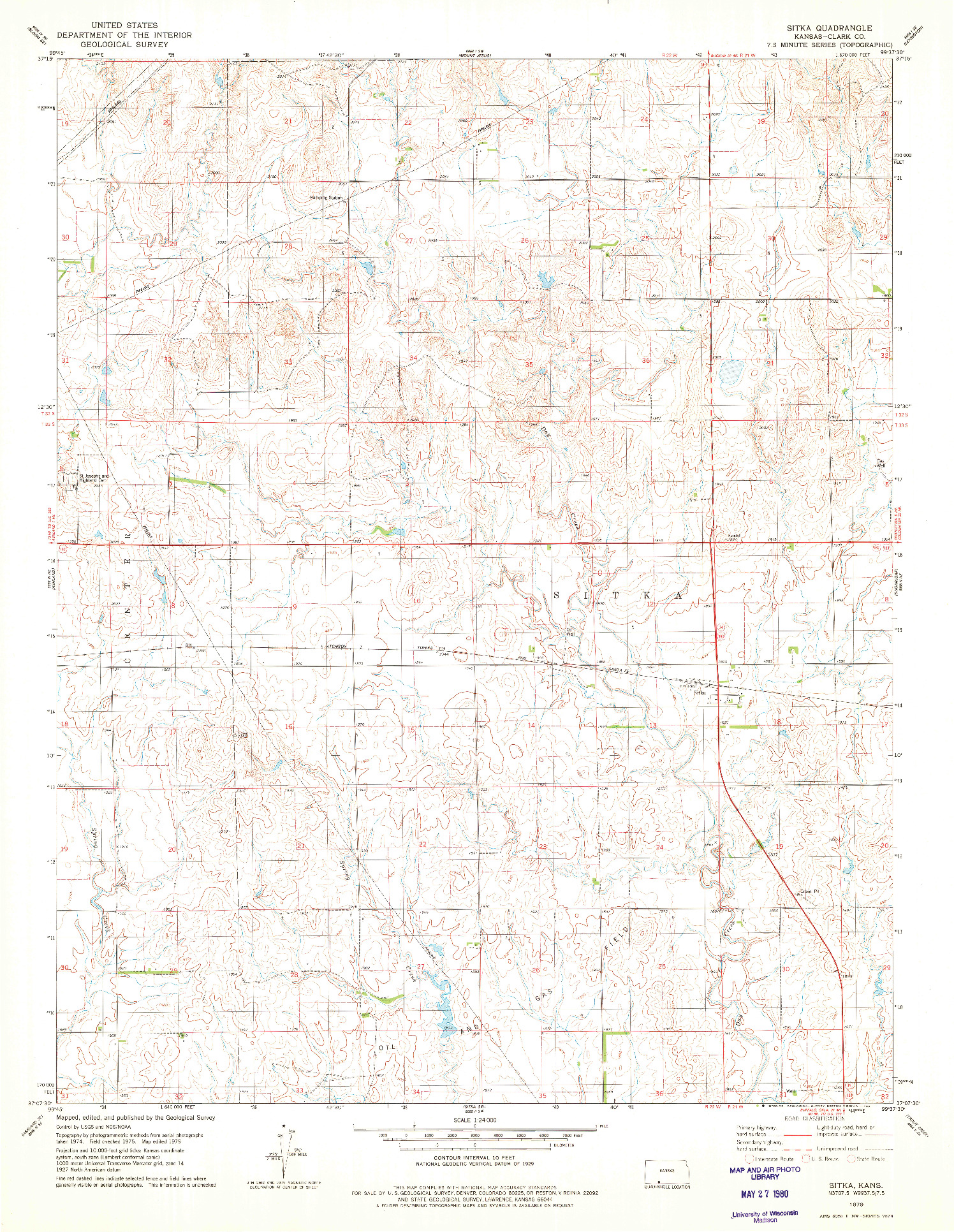 USGS 1:24000-SCALE QUADRANGLE FOR SITKA, KS 1979