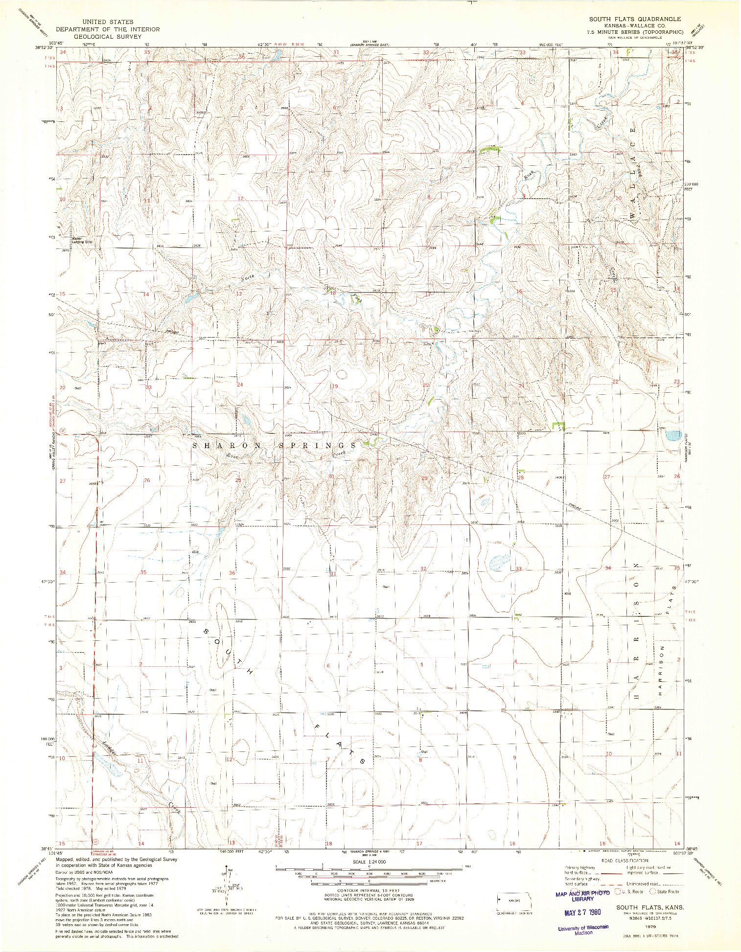 USGS 1:24000-SCALE QUADRANGLE FOR SOUTH FLATS, KS 1979