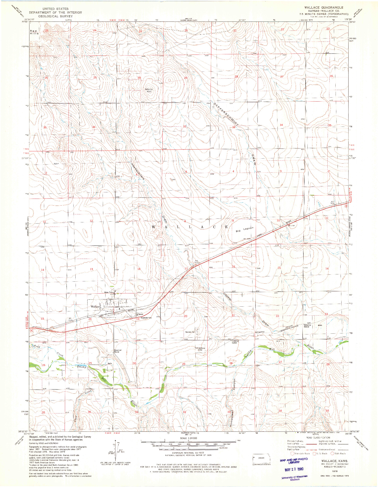 USGS 1:24000-SCALE QUADRANGLE FOR WALLACE, KS 1979