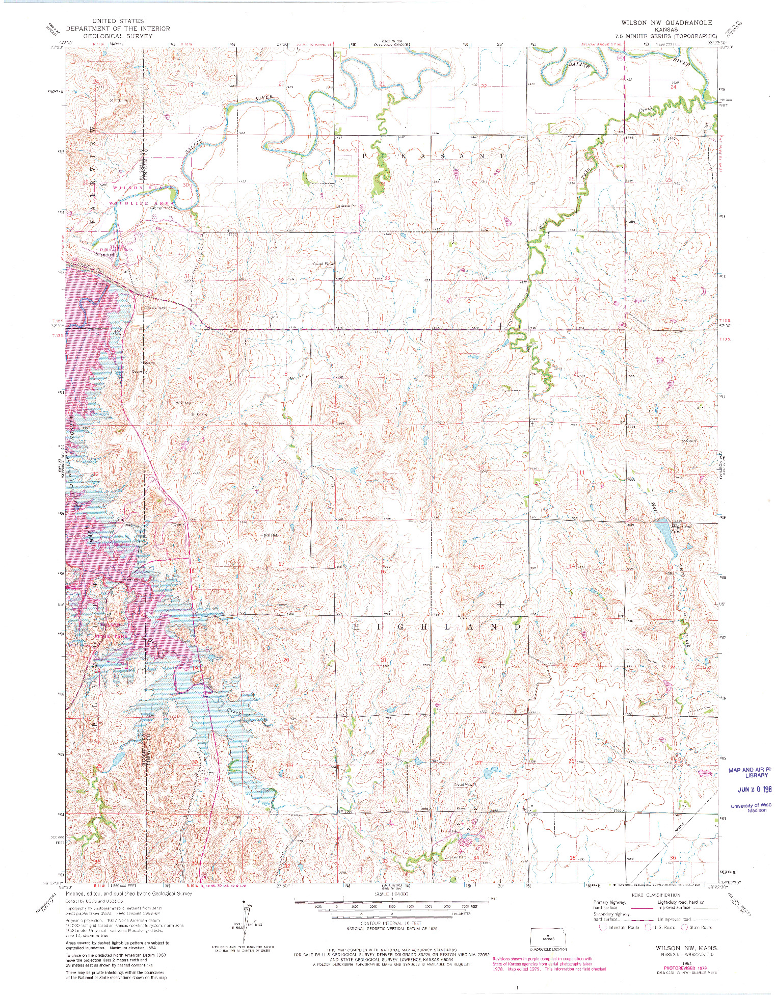 USGS 1:24000-SCALE QUADRANGLE FOR WILSON NW, KS 1964