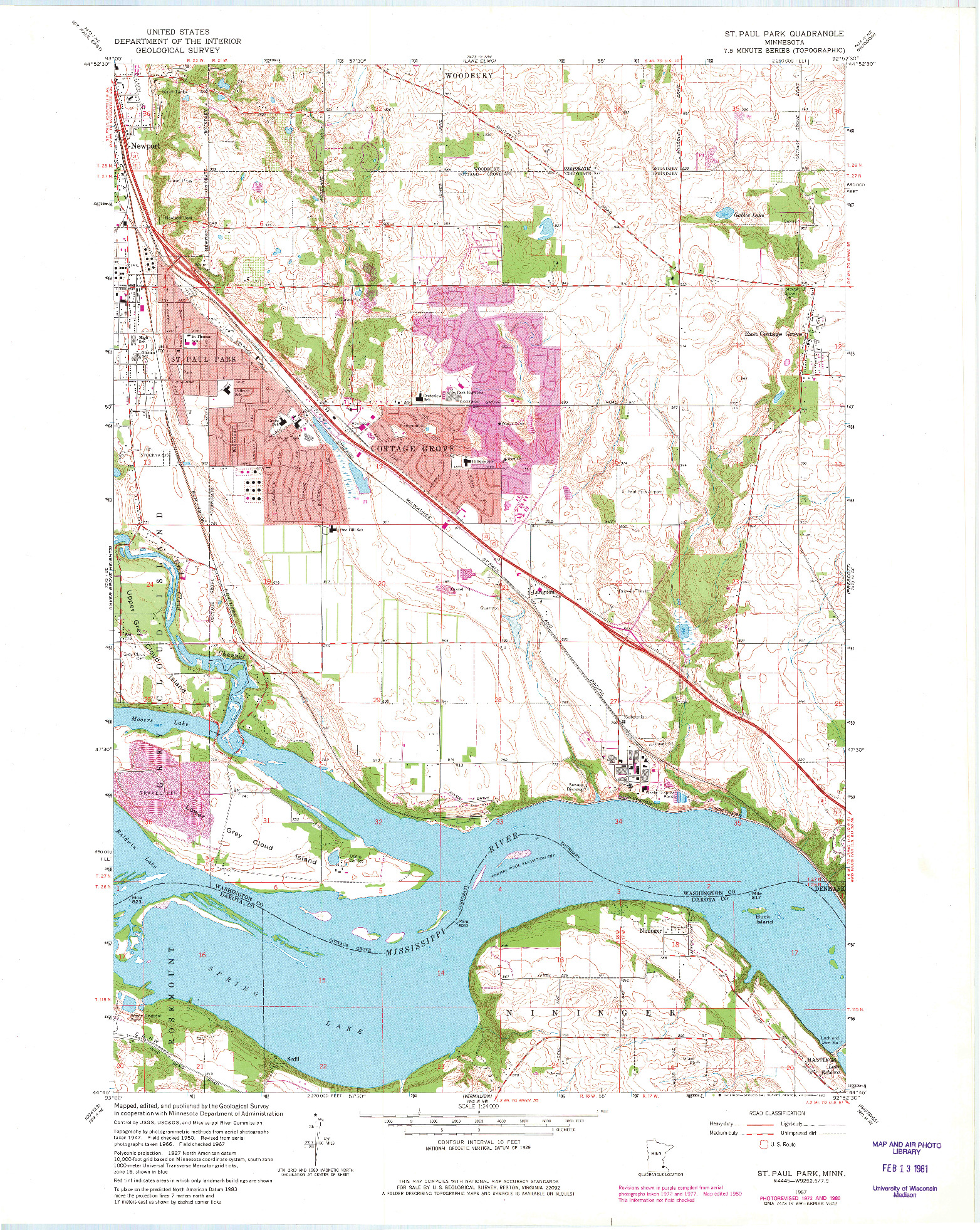 USGS 1:24000-SCALE QUADRANGLE FOR ST. PAUL PARK, MN 1967