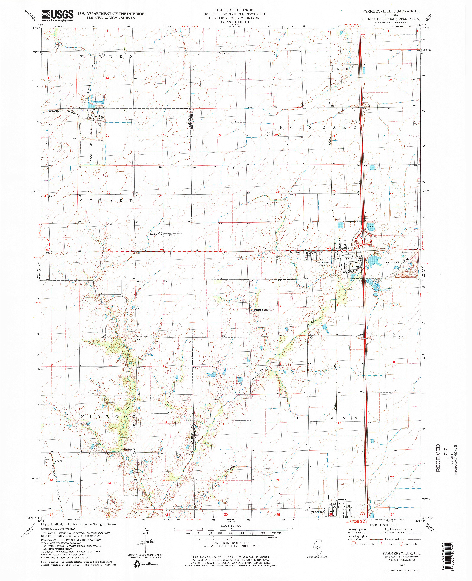 USGS 1:24000-SCALE QUADRANGLE FOR FARMERSVILLE, IL 1979