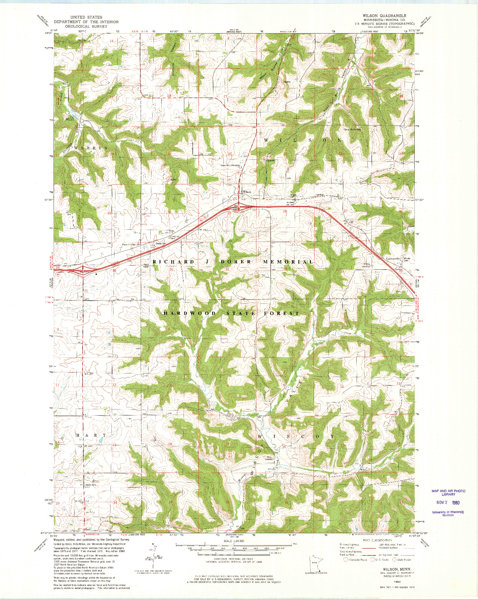 USGS 1:24000-SCALE QUADRANGLE FOR WILSON, MN 1980