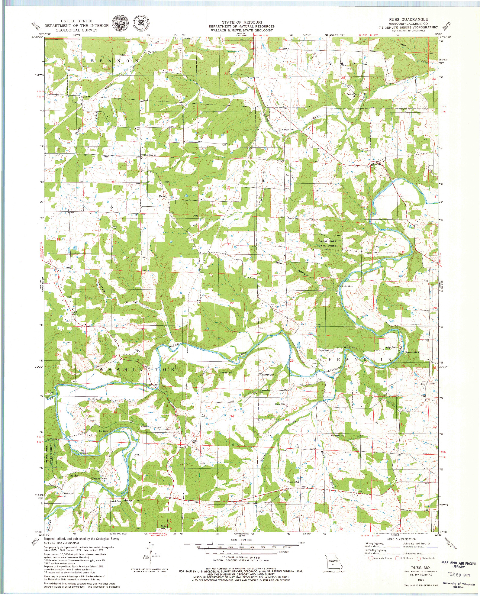 USGS 1:24000-SCALE QUADRANGLE FOR RUSS, MO 1979