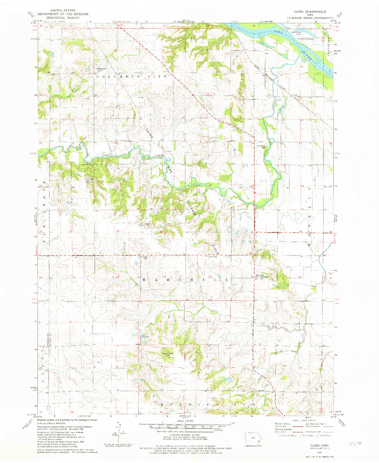 USGS 1:24000-SCALE QUADRANGLE FOR CAIRO, IA 1981