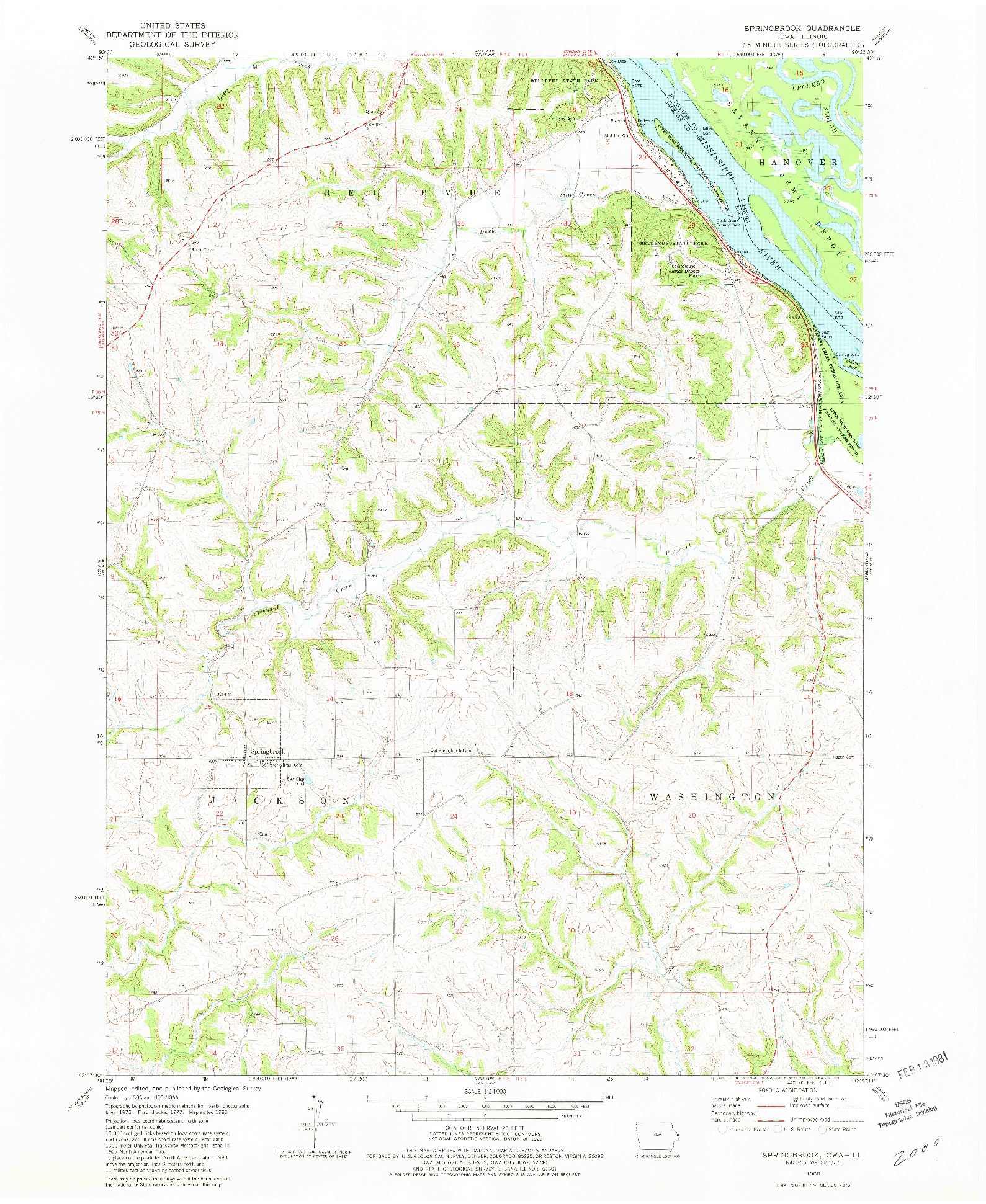 USGS 1:24000-SCALE QUADRANGLE FOR SPRINGBROOK, IA 1980