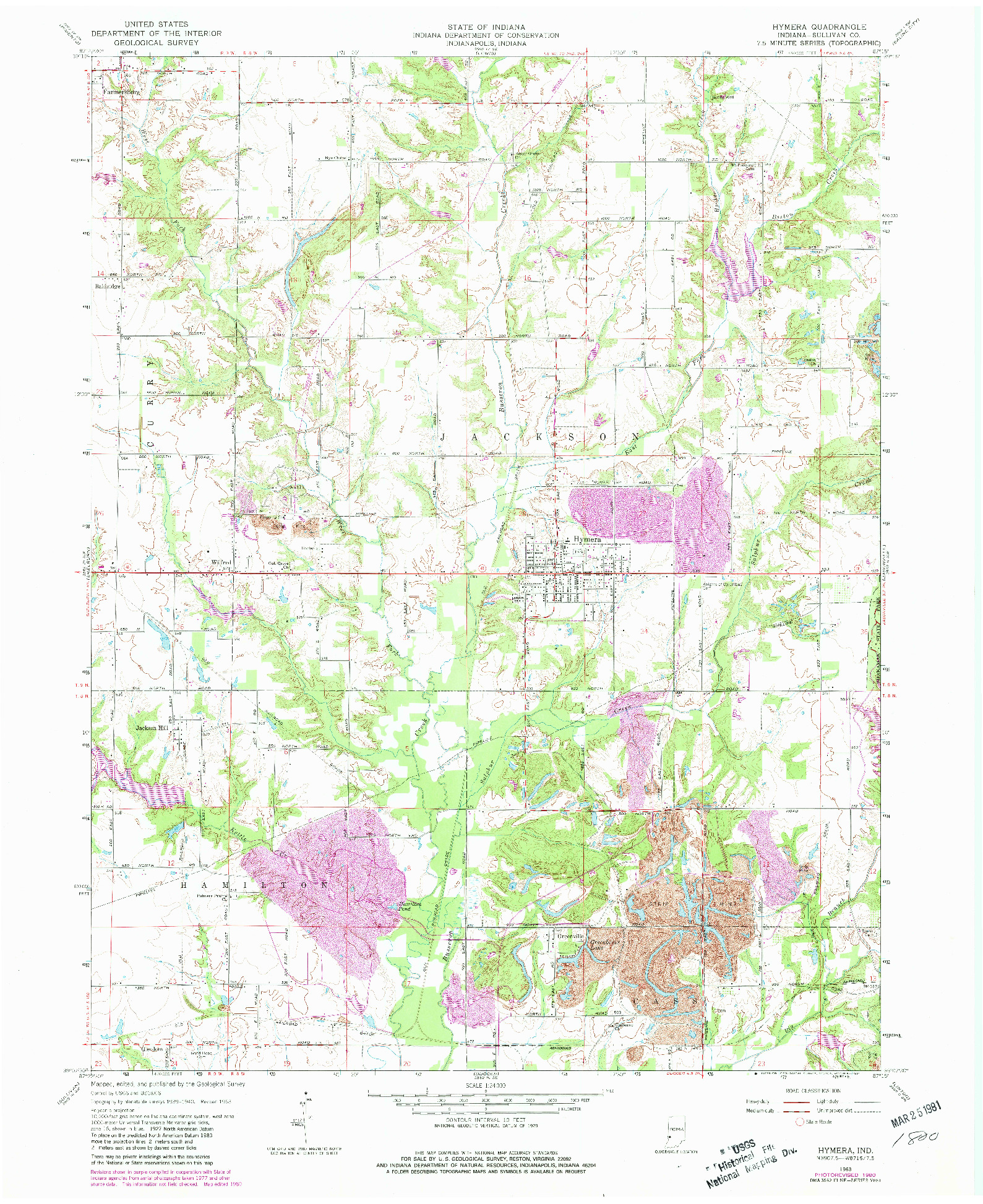 USGS 1:24000-SCALE QUADRANGLE FOR HYMERA, IN 1963