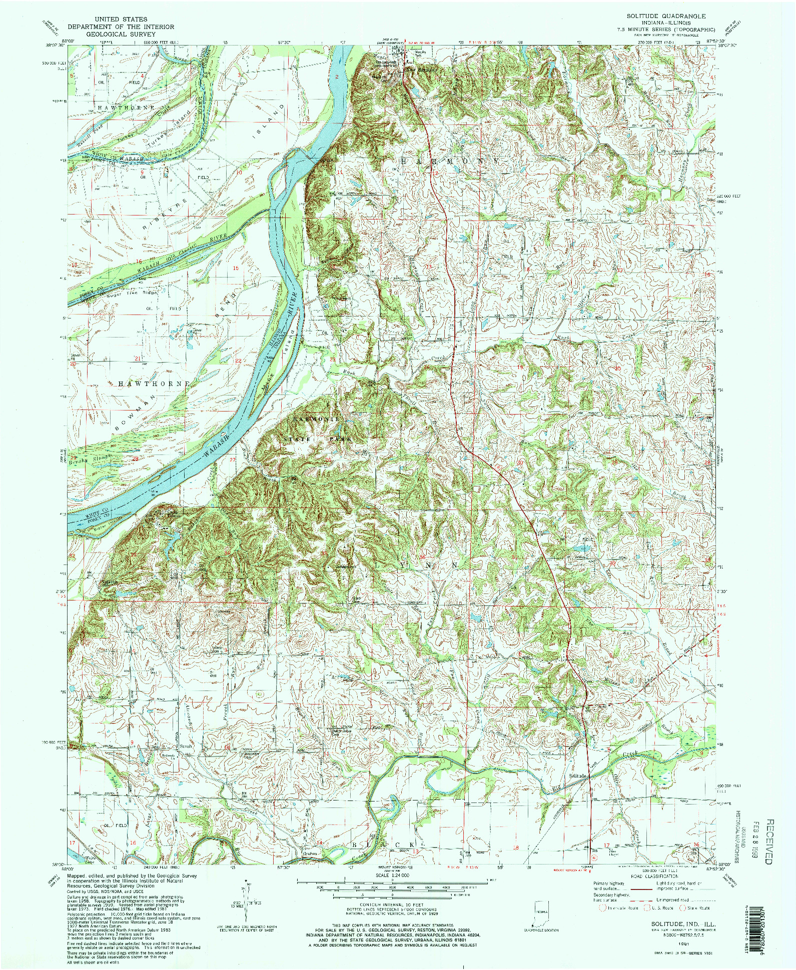 USGS 1:24000-SCALE QUADRANGLE FOR SOLITUDE, IN 1981