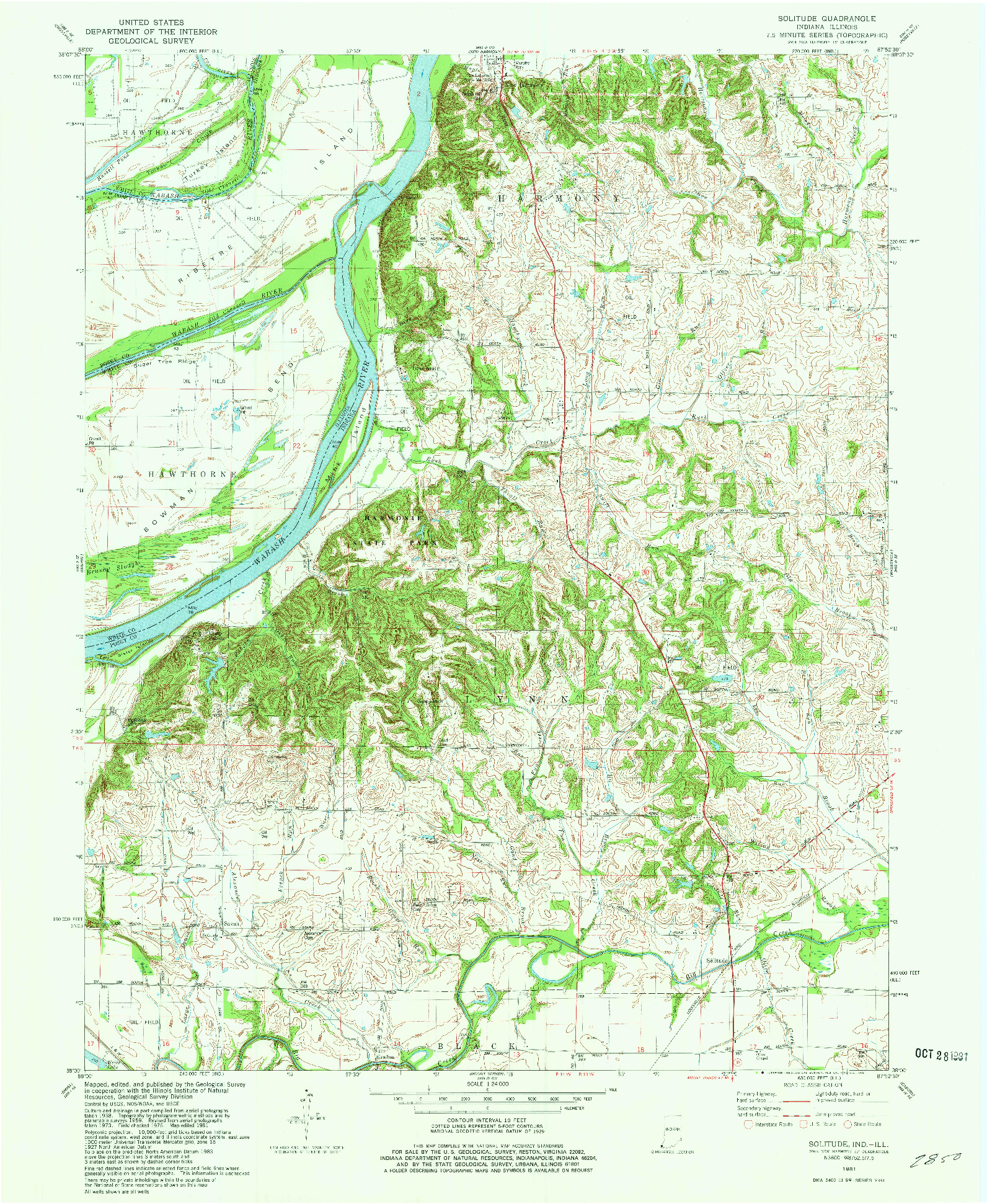 USGS 1:24000-SCALE QUADRANGLE FOR SOLITUDE, IN 1981