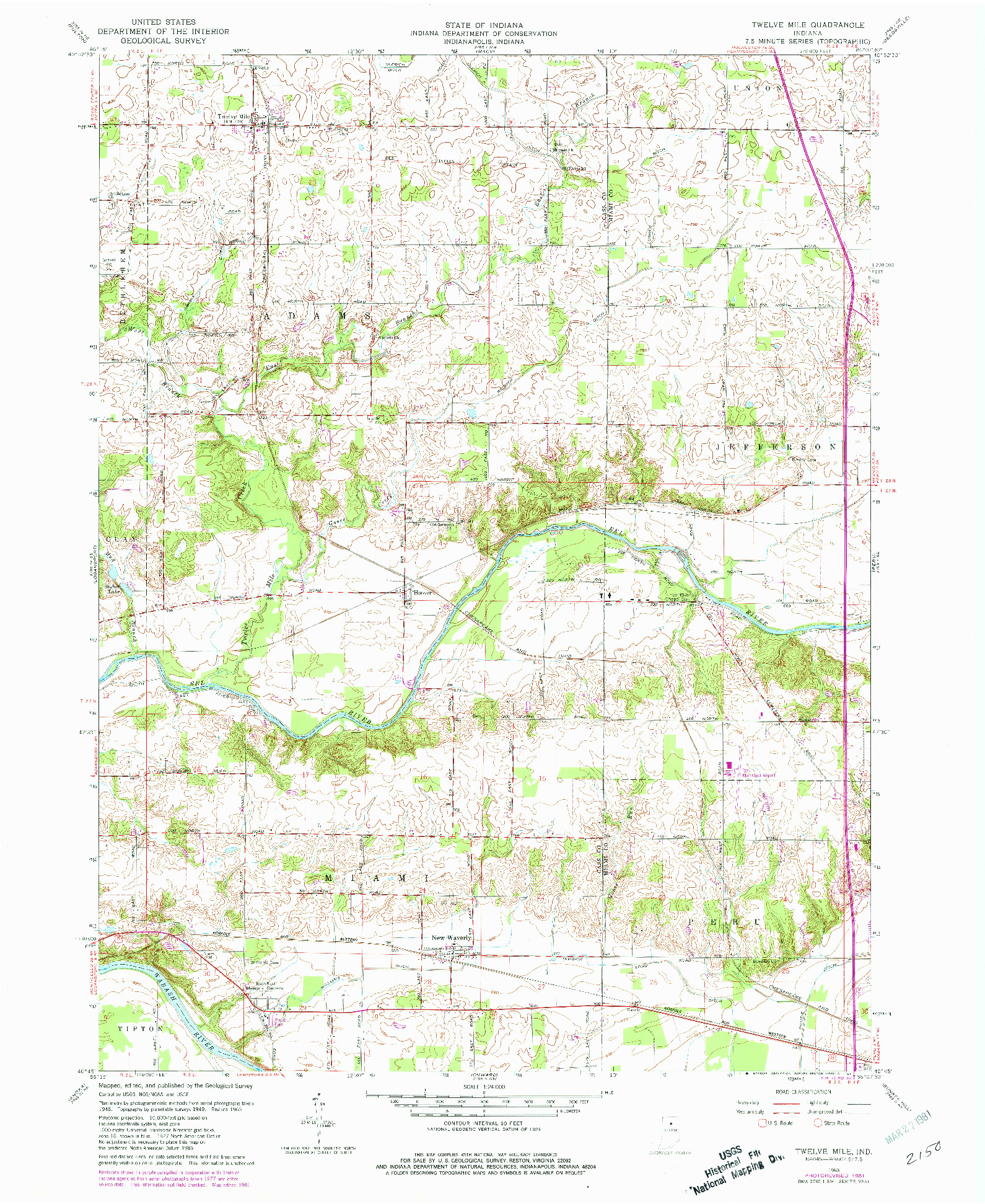 USGS 1:24000-SCALE QUADRANGLE FOR TWELVE MILE, IN 1963