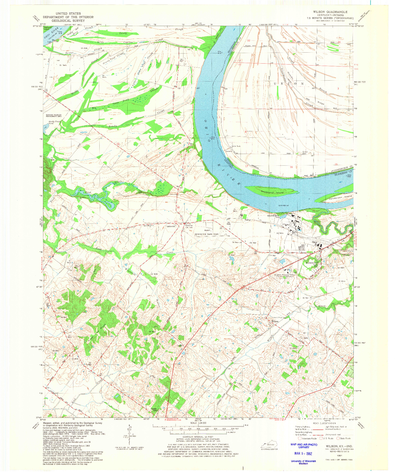 USGS 1:24000-SCALE QUADRANGLE FOR WILSON, KY 1981