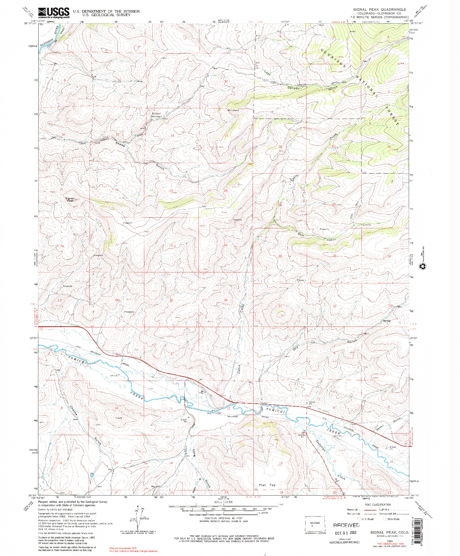 USGS 1:24000-SCALE QUADRANGLE FOR SIGNAL PEAK, CO 1964