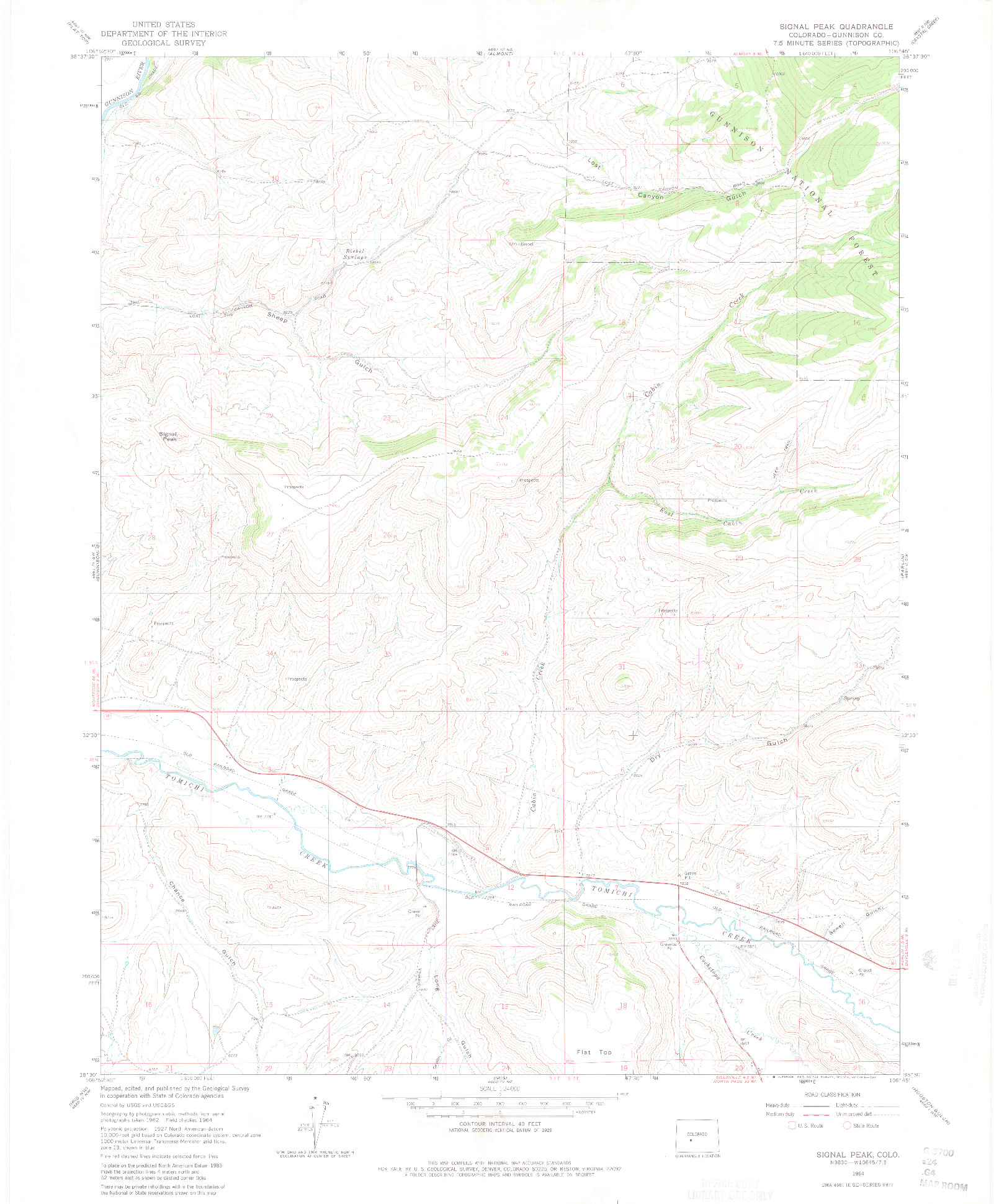 USGS 1:24000-SCALE QUADRANGLE FOR SIGNAL PEAK, CO 1964