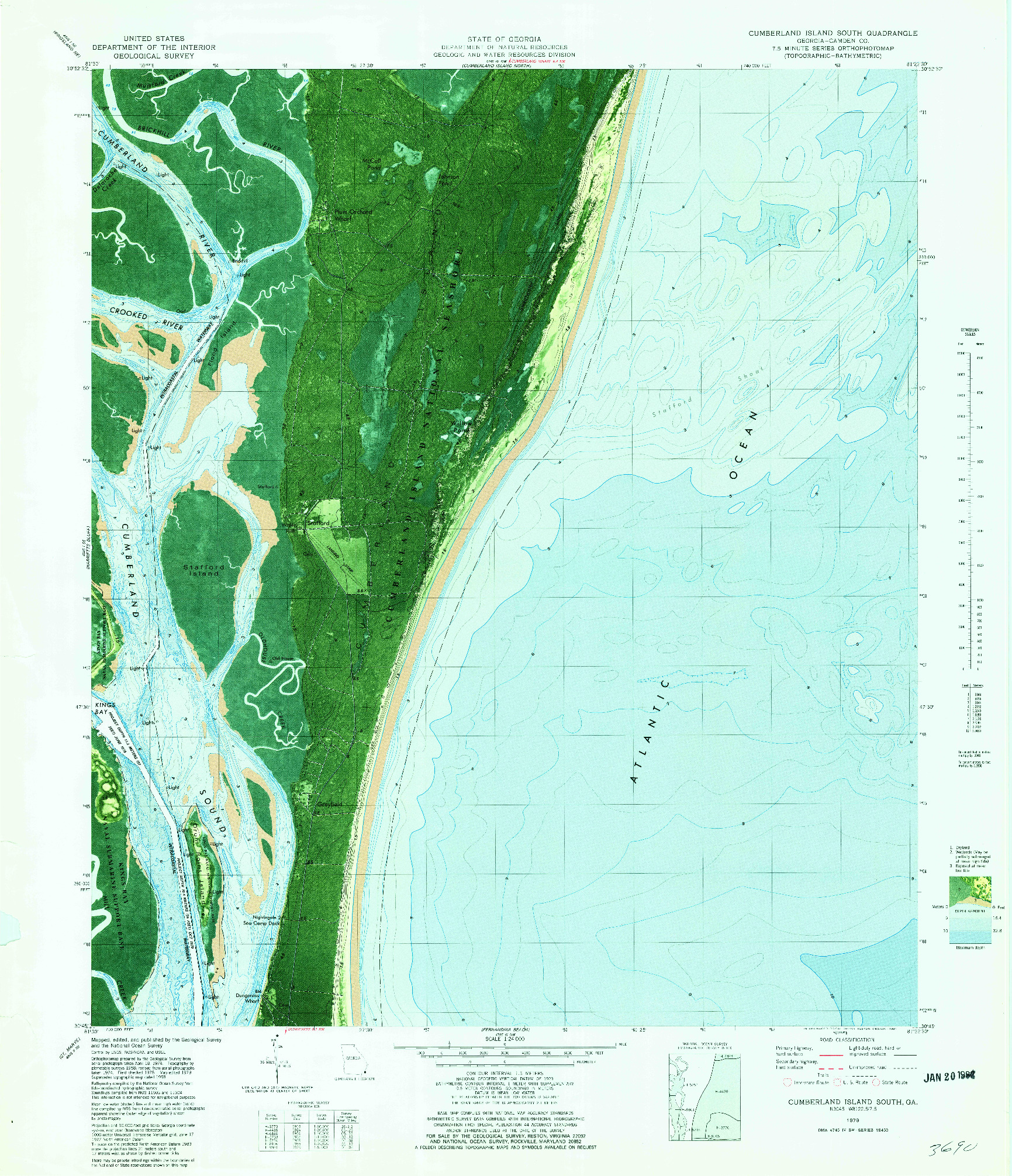 USGS 1:24000-SCALE QUADRANGLE FOR CUMBERLAND ISLAND SOUTH, GA 1979