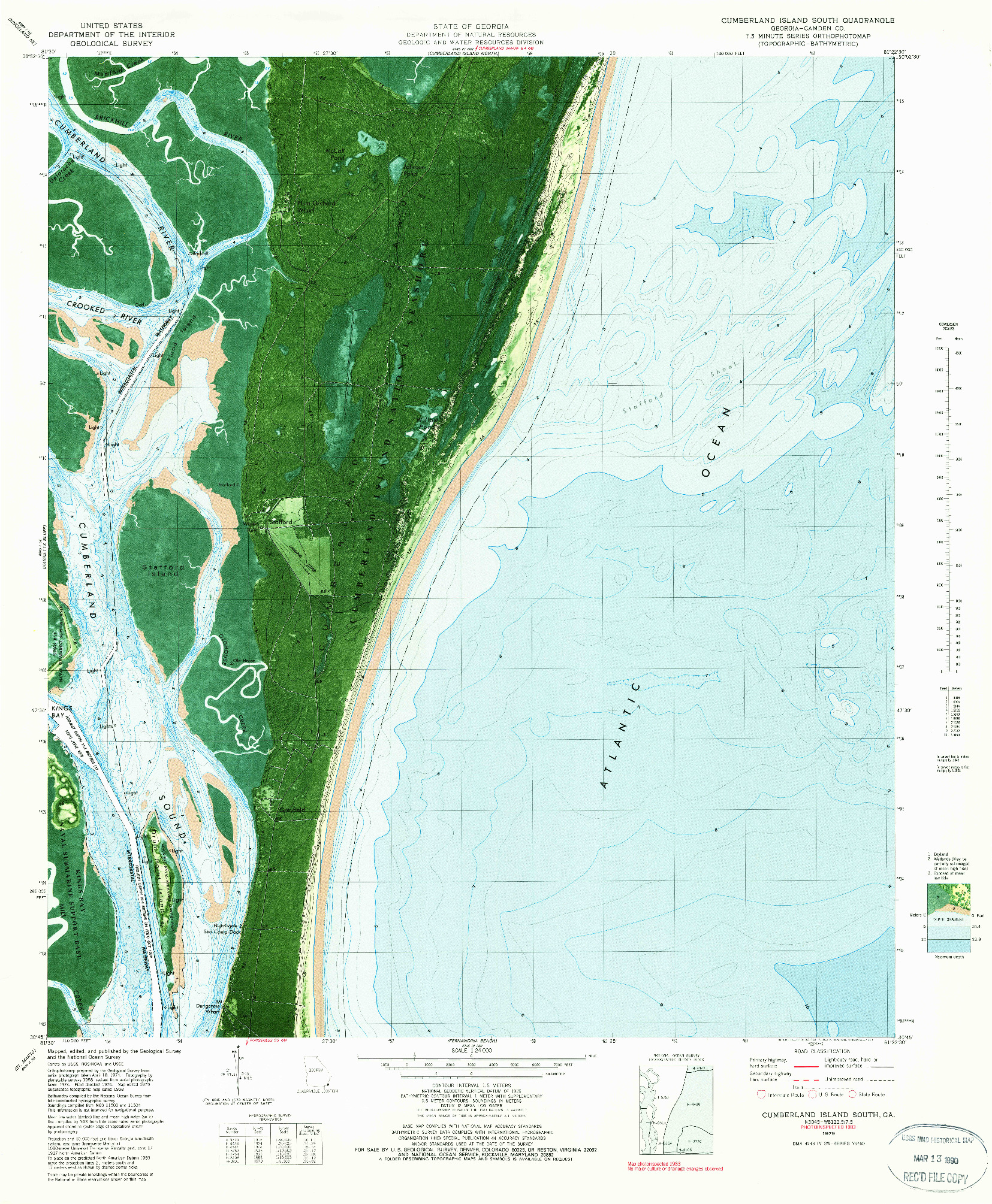 USGS 1:24000-SCALE QUADRANGLE FOR CUMBERLAND ISLAND SOUTH, GA 1979